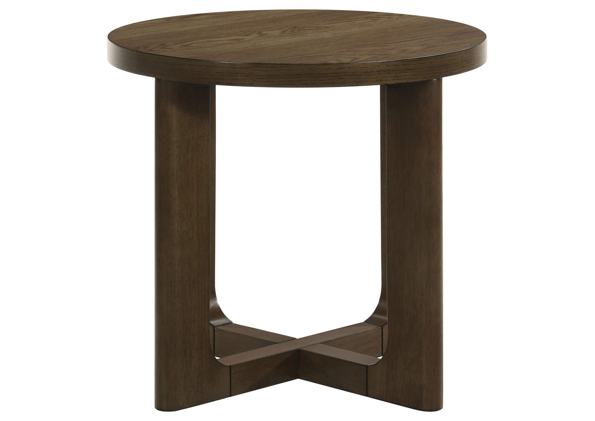 Kessler 2-piece Round Sculptural Wood Coffee Table Set Brown image 5