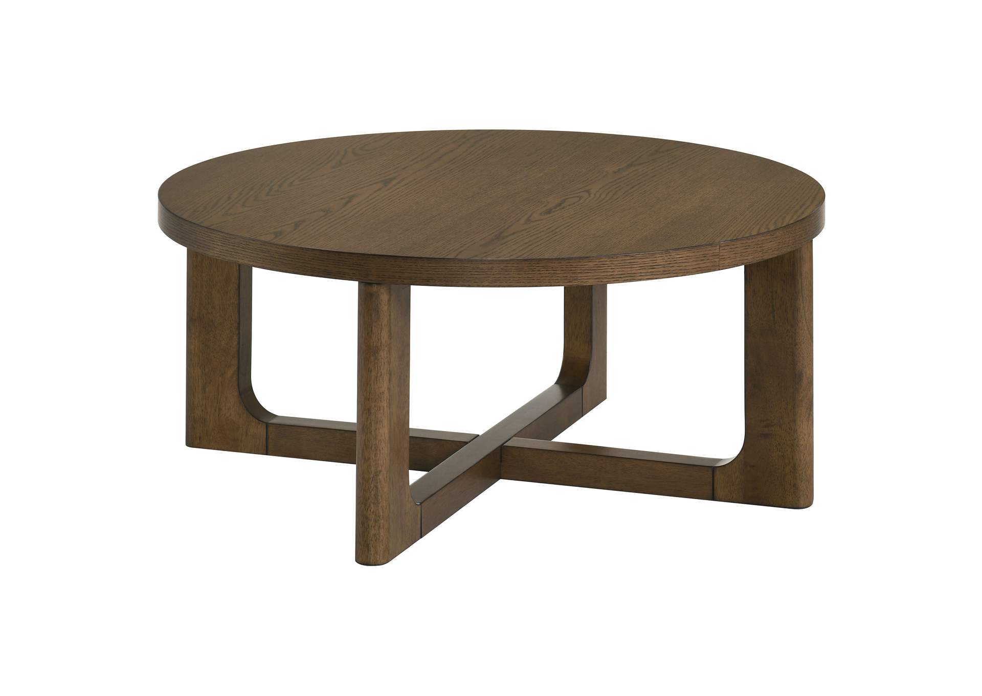 Kessler 3-piece Round Sculptural Wood Coffee Table Set Brown image 8