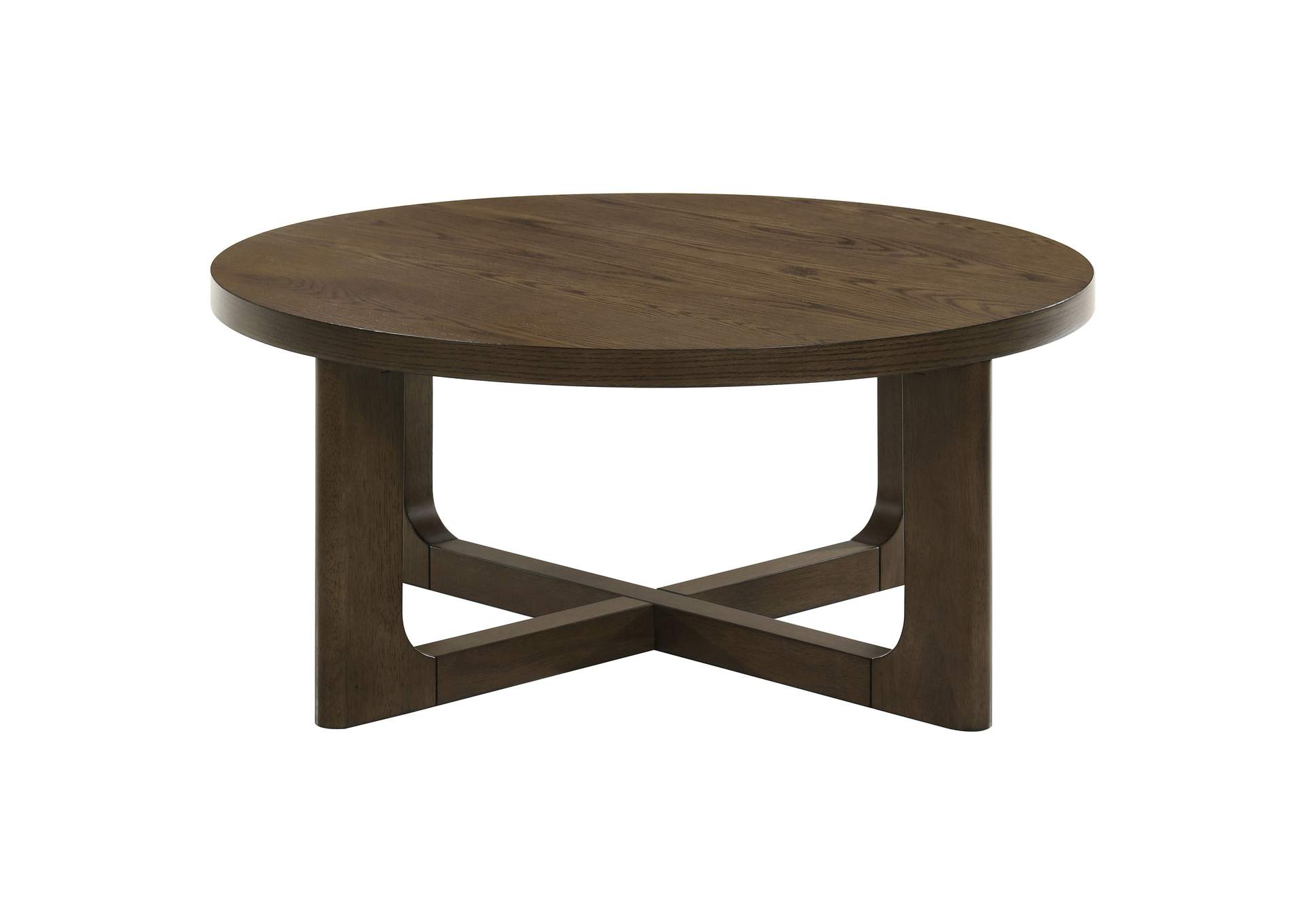 Kessler Round Sculptural Wood Coffee Table Brown image 4