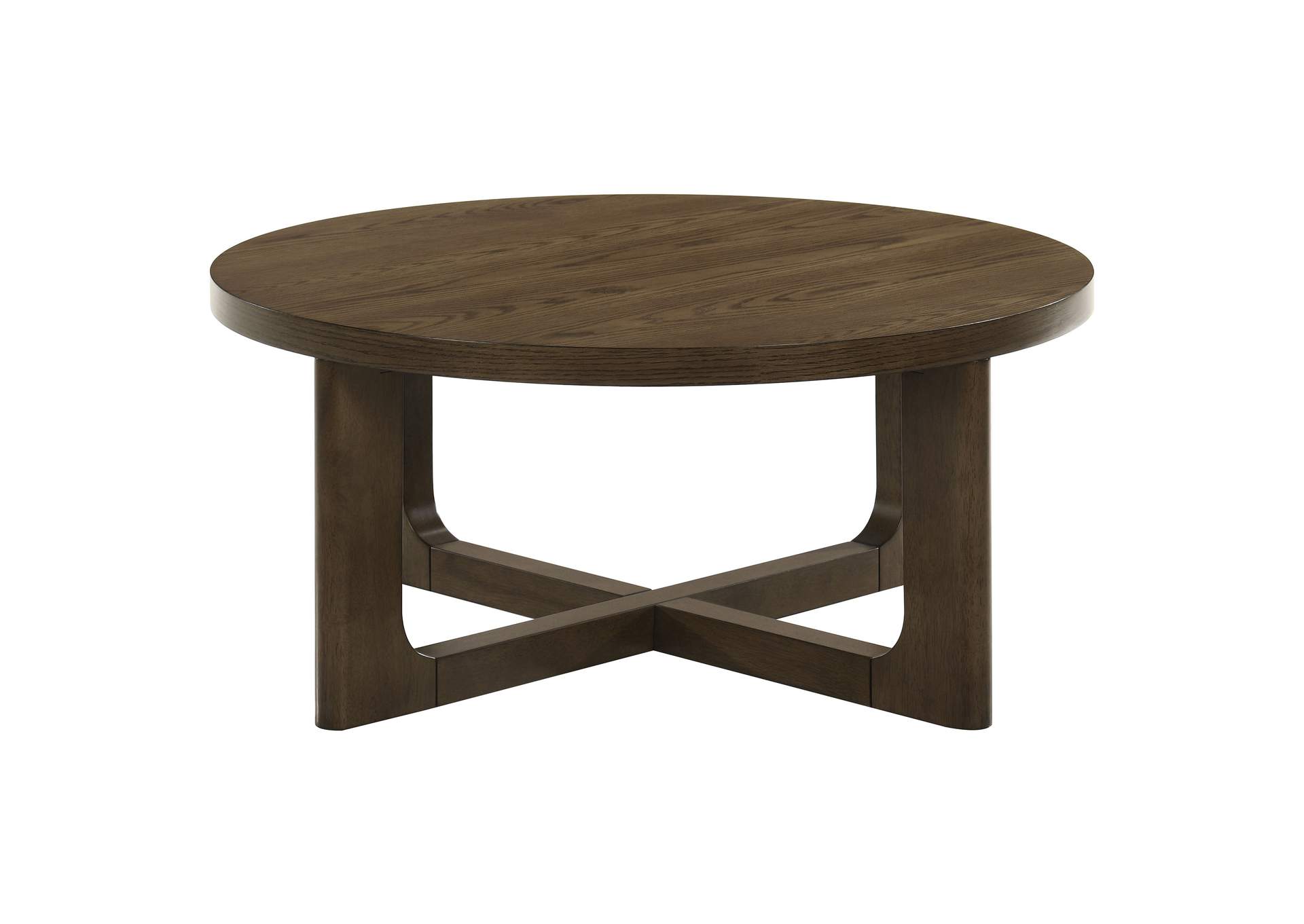 Kessler Round Sculptural Wood Coffee Table Brown image 5