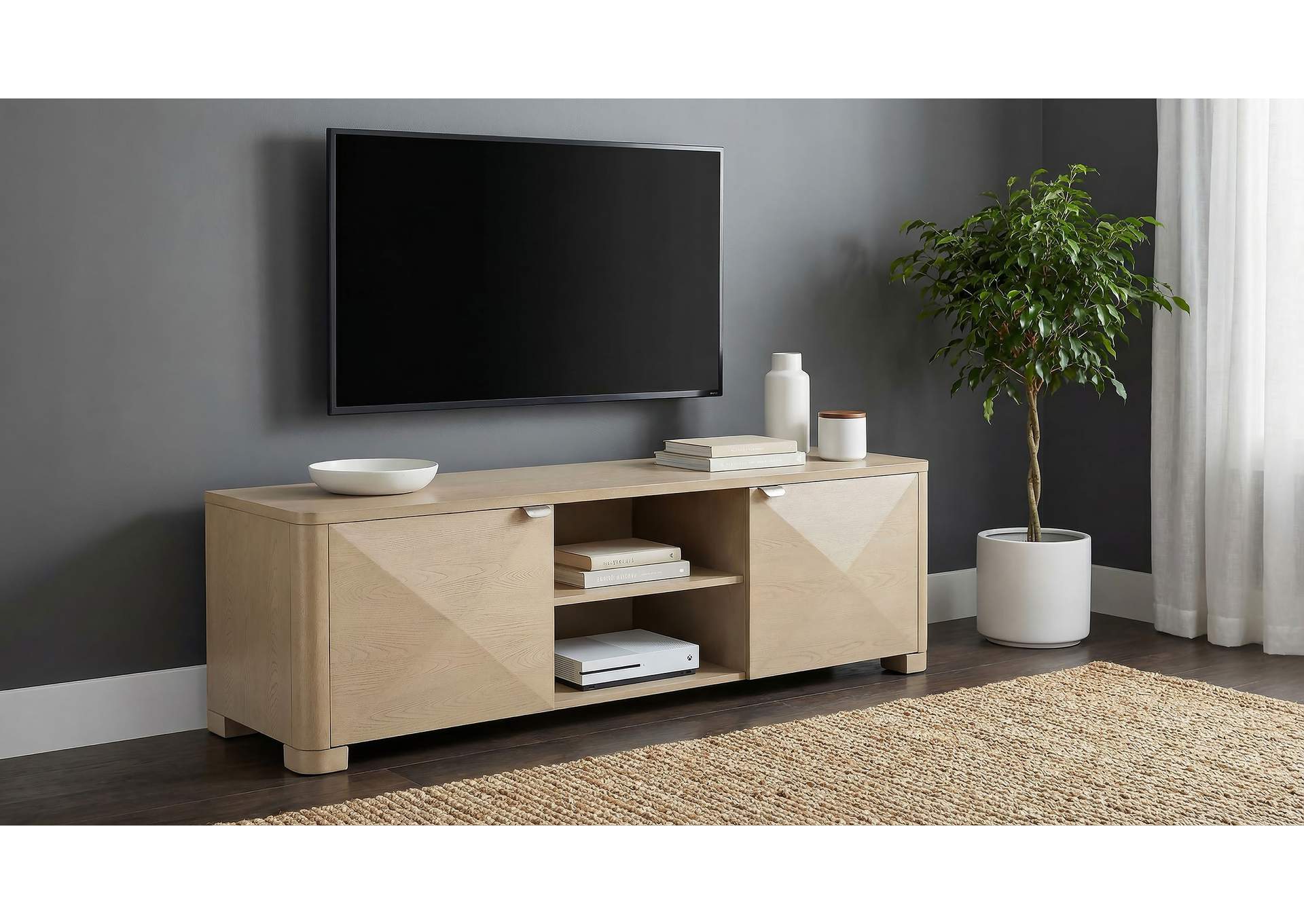 Marcelo 71-inch TV Stand Media Console Light Elm image 3