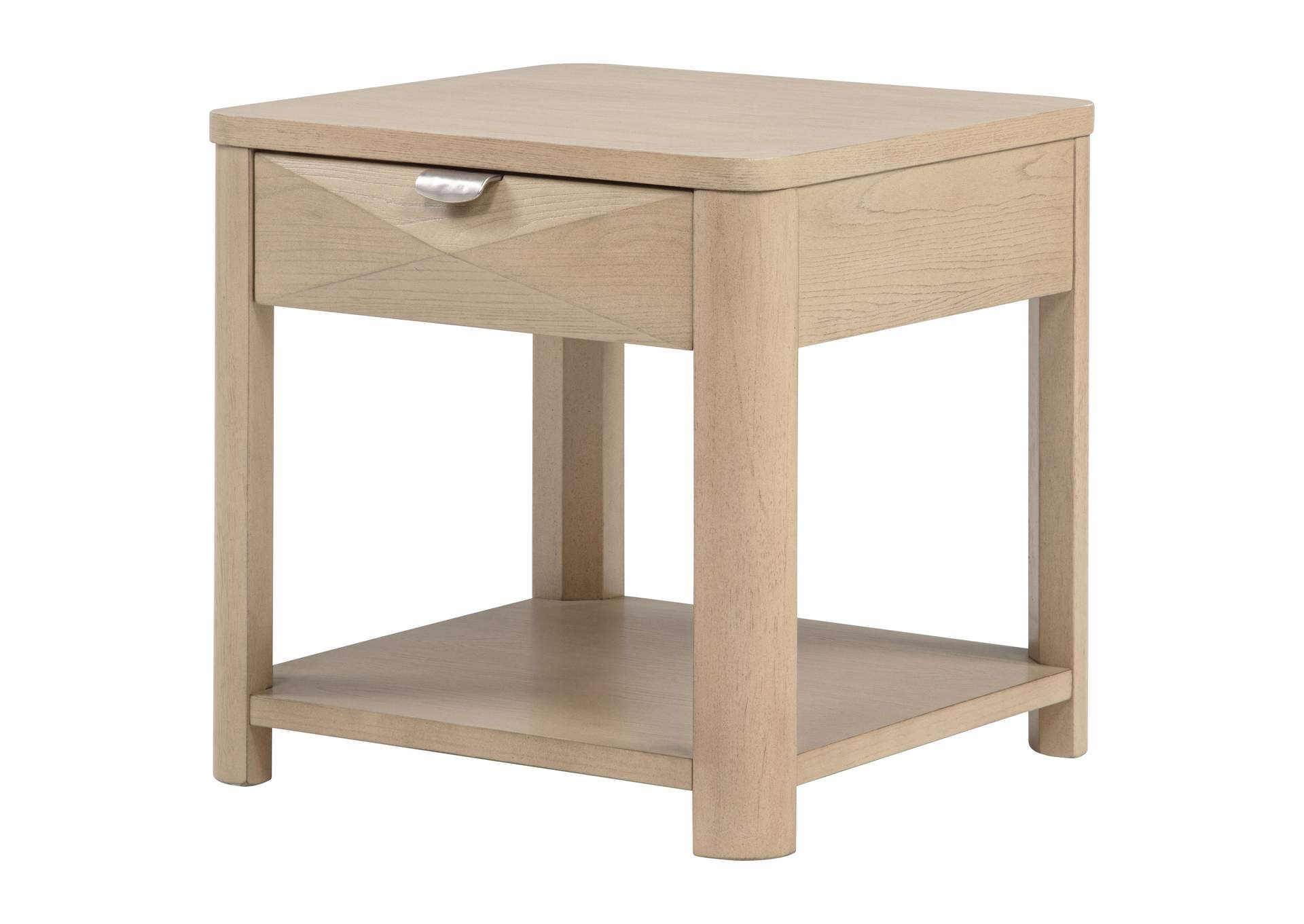 Marcelo Wood End Table with Drawer and Shelf Light Elm image 6
