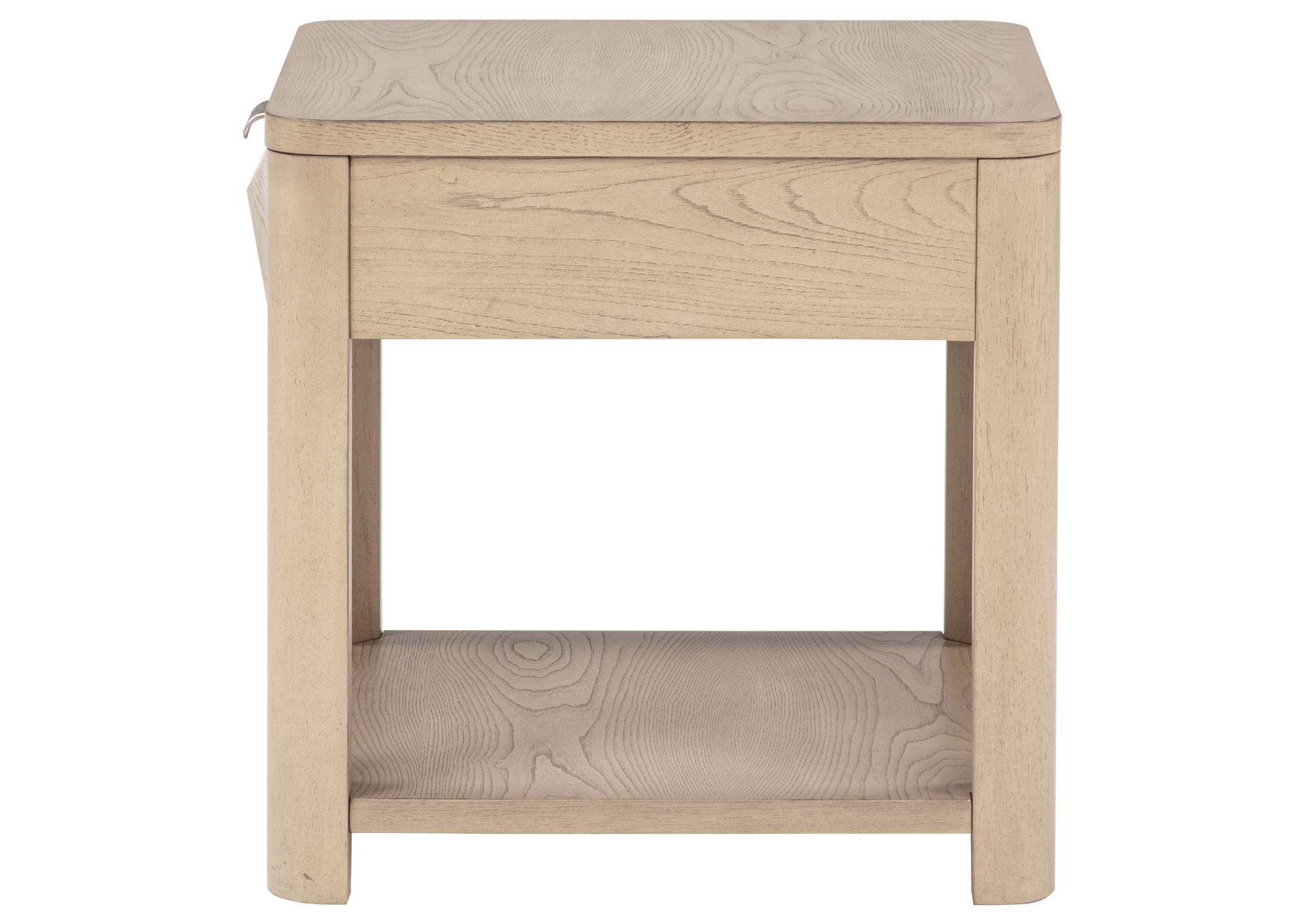 Marcelo Wood End Table with Drawer and Shelf Light Elm image 7