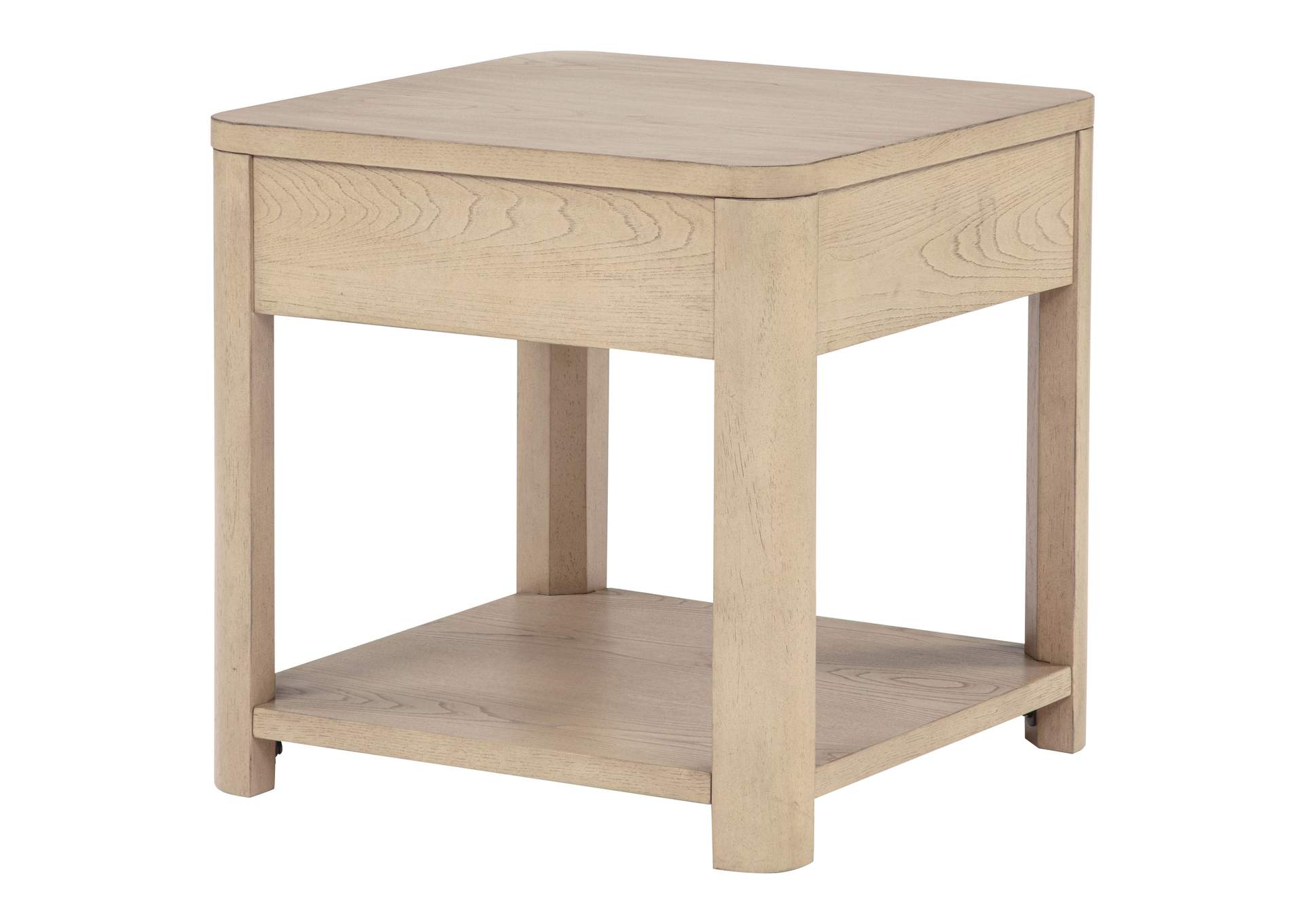 Marcelo Wood End Table with Drawer and Shelf Light Elm image 10