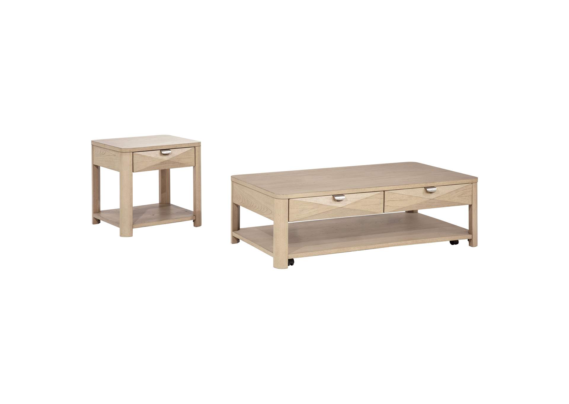 Marcelo 2-piece Coffee Table Set with Storage Light Elm image 3
