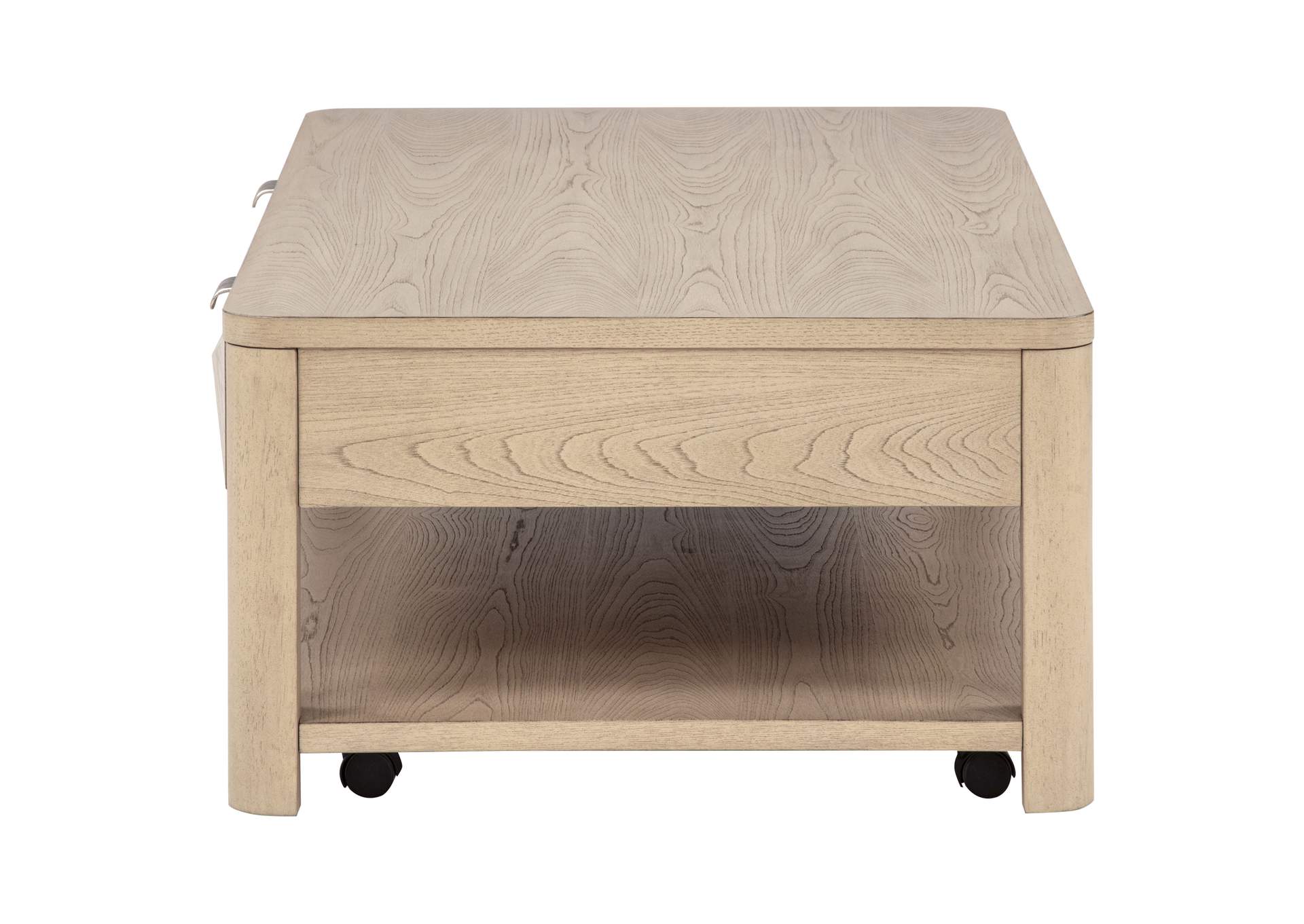 Marcelo Wood Coffee Table with 2 Drawers and Shelf Light Elm image 7