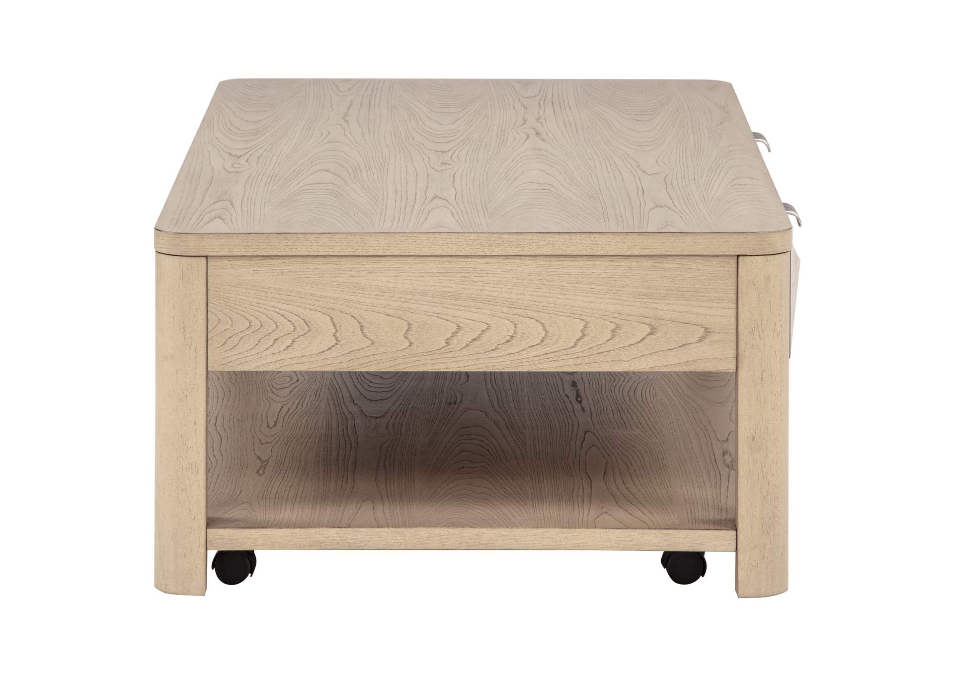 Marcelo Wood Coffee Table with 2 Drawers and Shelf Light Elm image 11