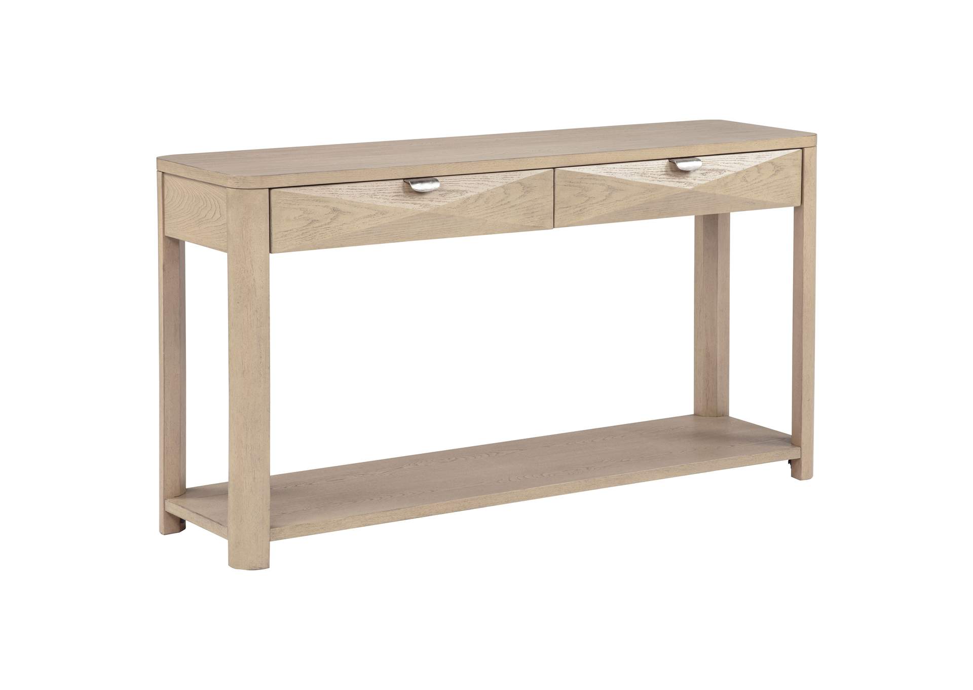 Marcelo Sofa Console Table with 2 Drawers and Shelf Light Elm image 1