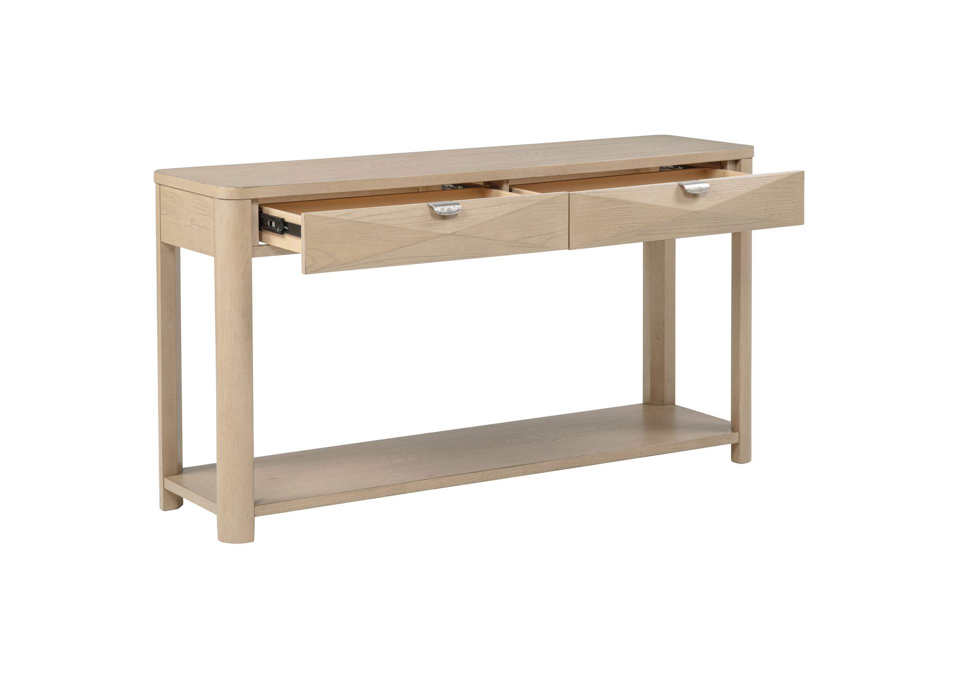 Marcelo Sofa Console Table with 2 Drawers and Shelf Light Elm image 4