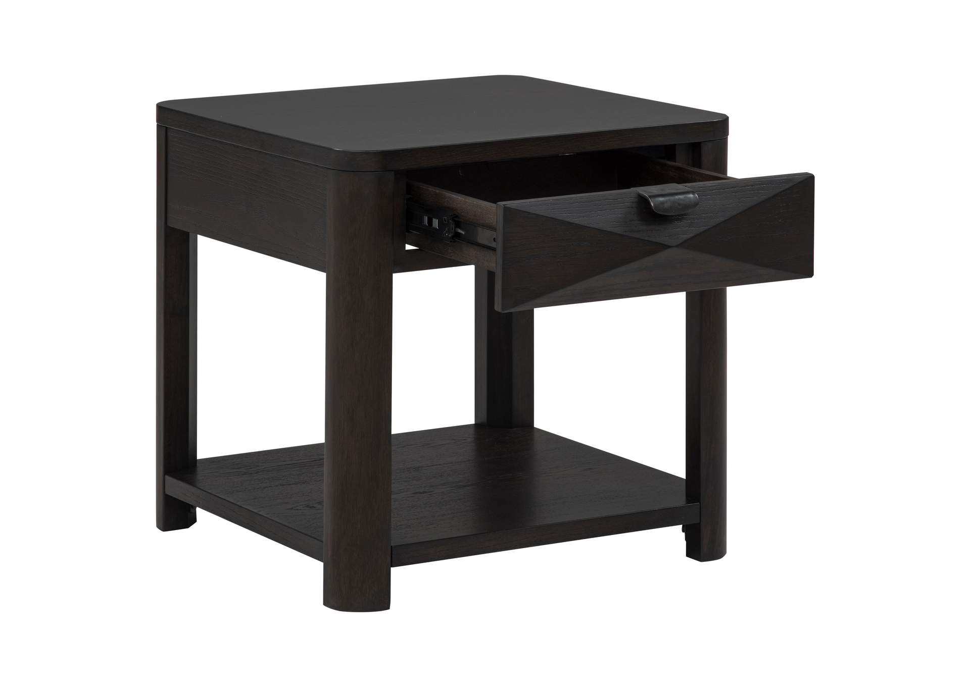 Marcelo Wood End Table with Drawer and Shelf Coffee image 4