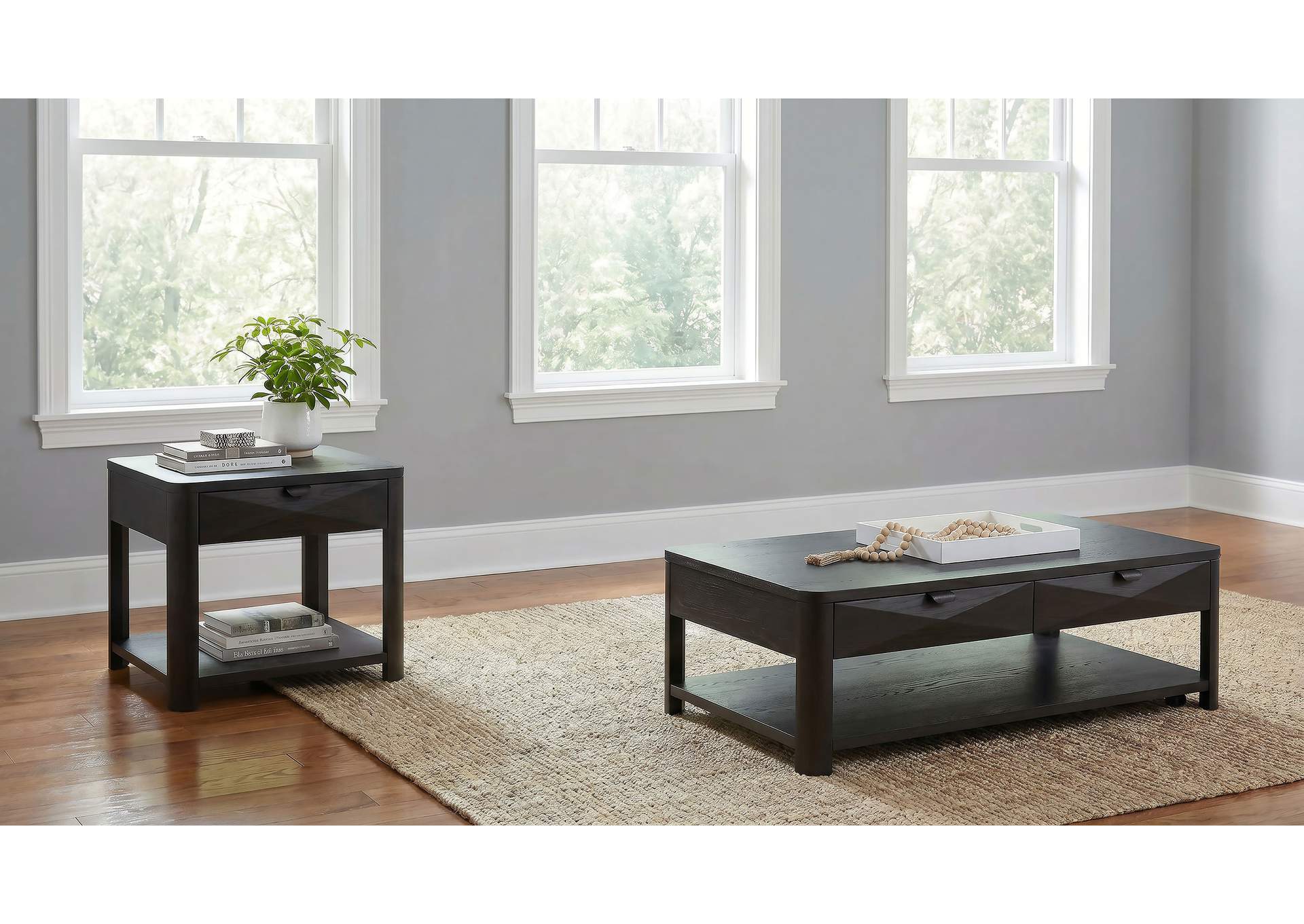 Marcelo 2-piece Coffee Table Set with Storage Coffee image 1