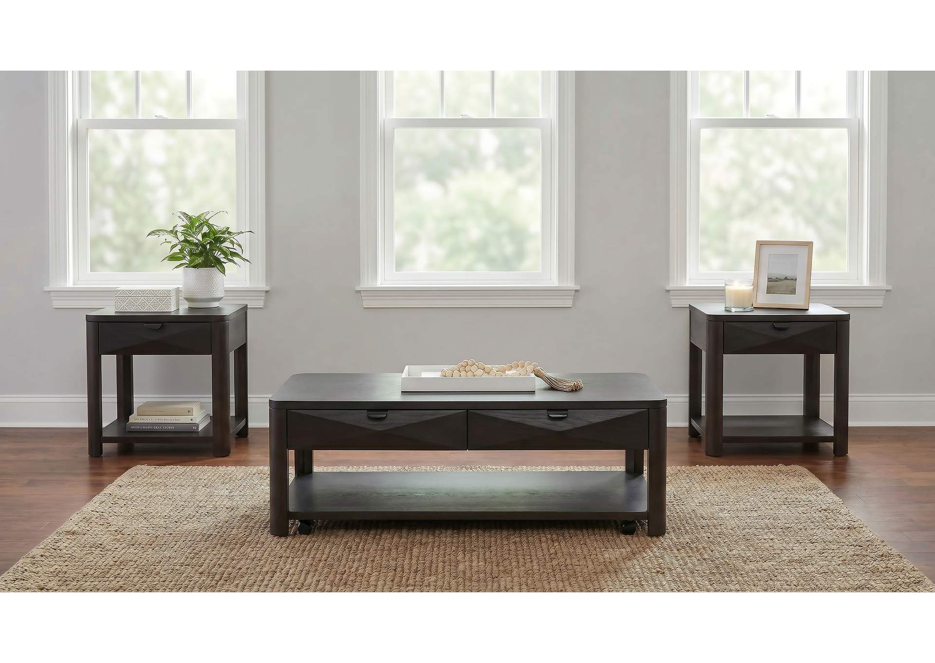 Marcelo 3-piece Coffee Table Set with Storage Coffee image 1