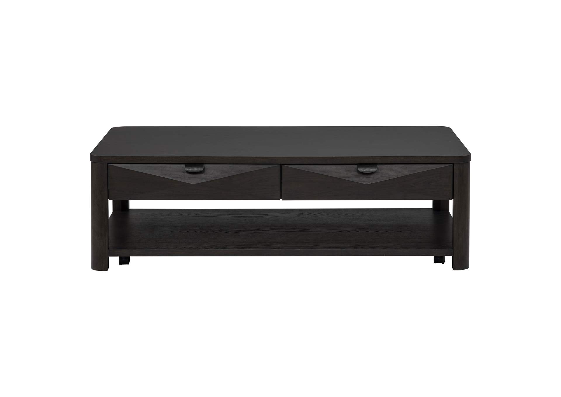 Marcelo Wood Coffee Table with 2 Drawers and Shelf Coffee image 5