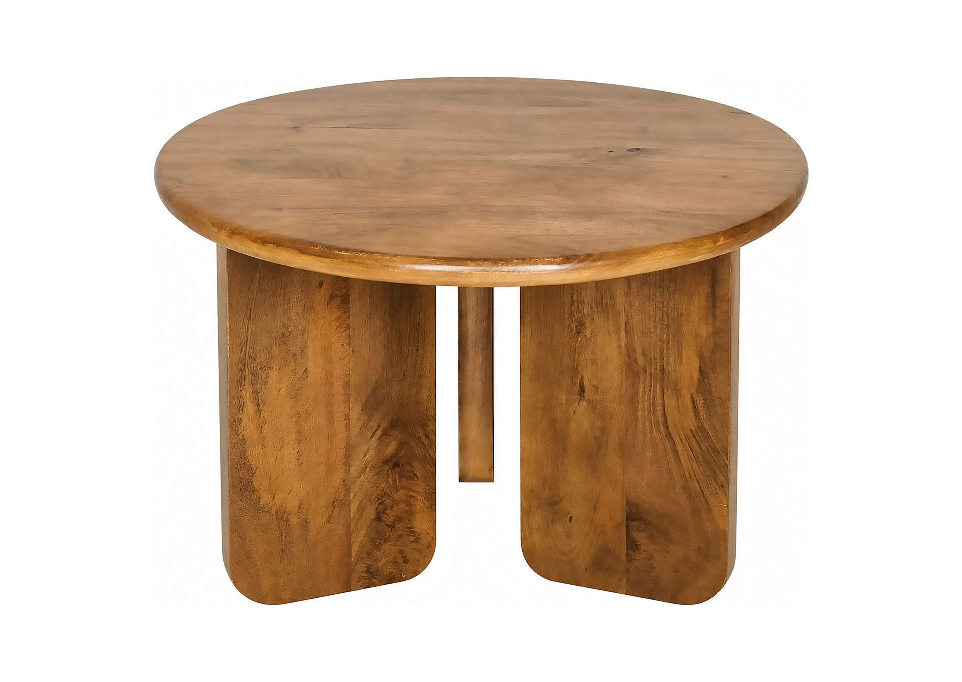 Dale 2-Piece Round Mango Wood Coffee and End Table Set Honey Mango image 4