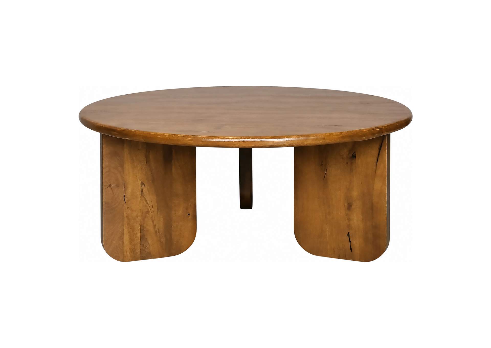 Dale 2-Piece Round Mango Wood Coffee and End Table Set Honey Mango image 7