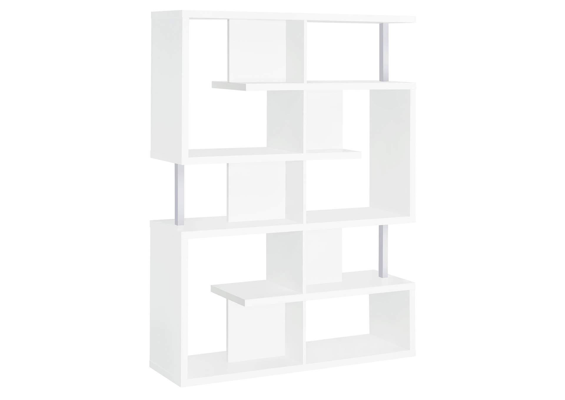 Hoover 5-tier Bookcase White and Chrome