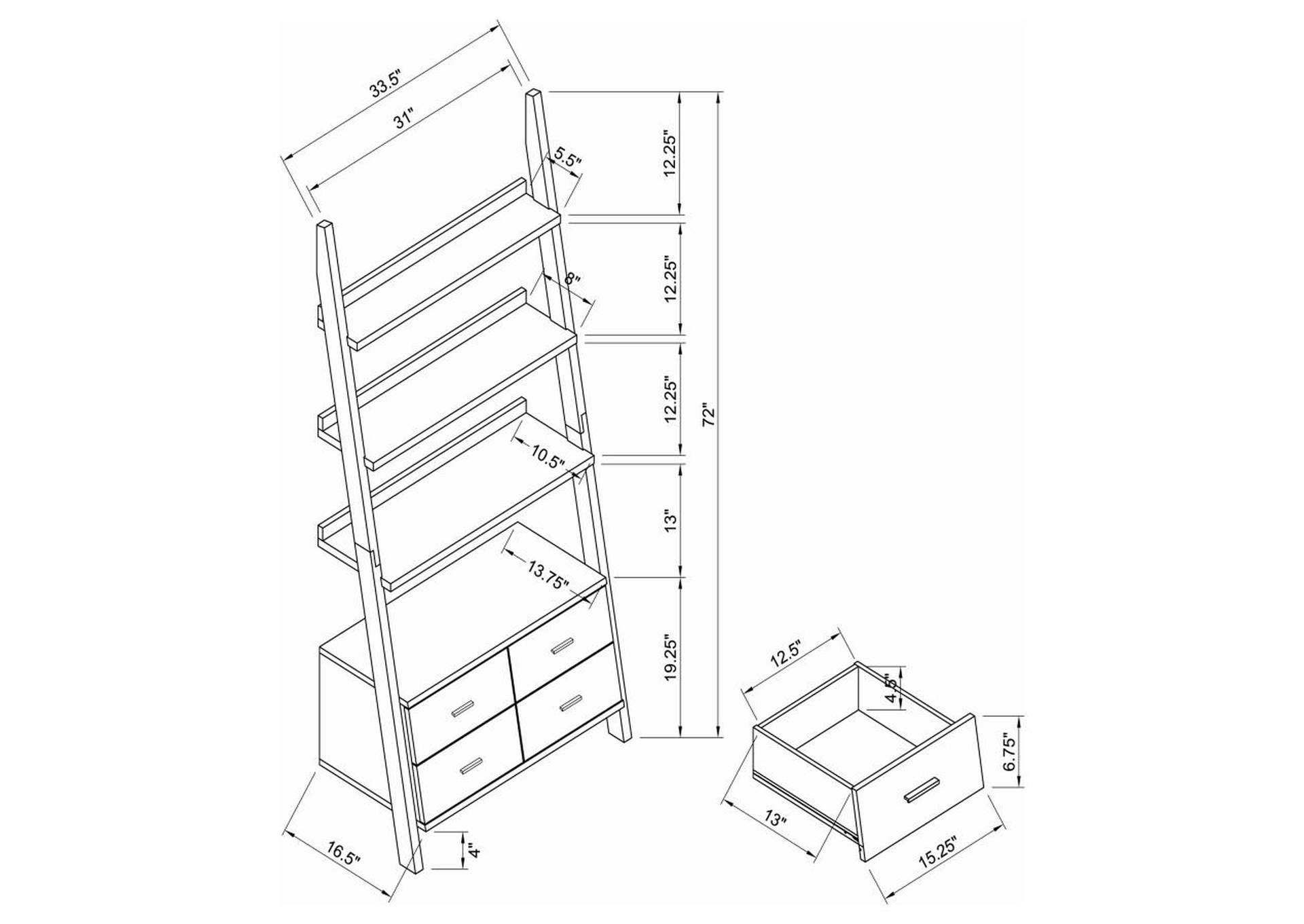 Bower 3-piece Storage Ladder Bookcase Set Cappuccino image 7