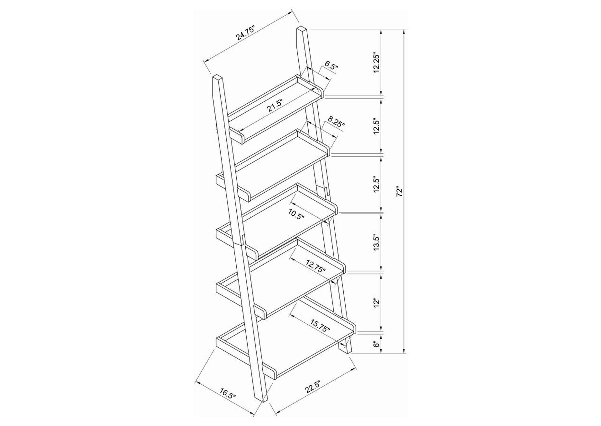 Bower 3-piece Storage Ladder Bookcase Set Cappuccino image 8