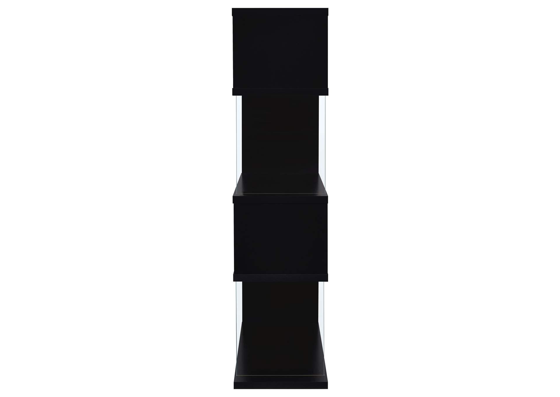 Emelle 4-tier Bookcase Black and Clear
