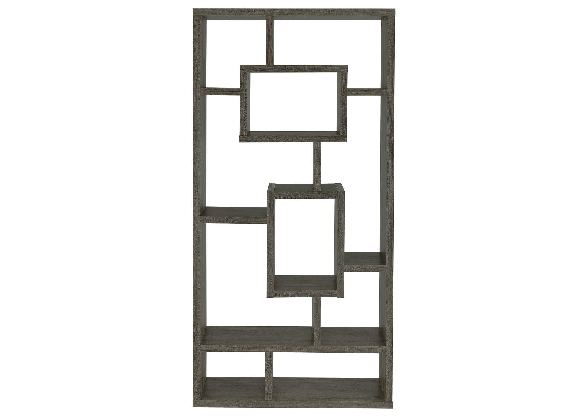 Howie 10-shelf Bookcase Weathered Grey