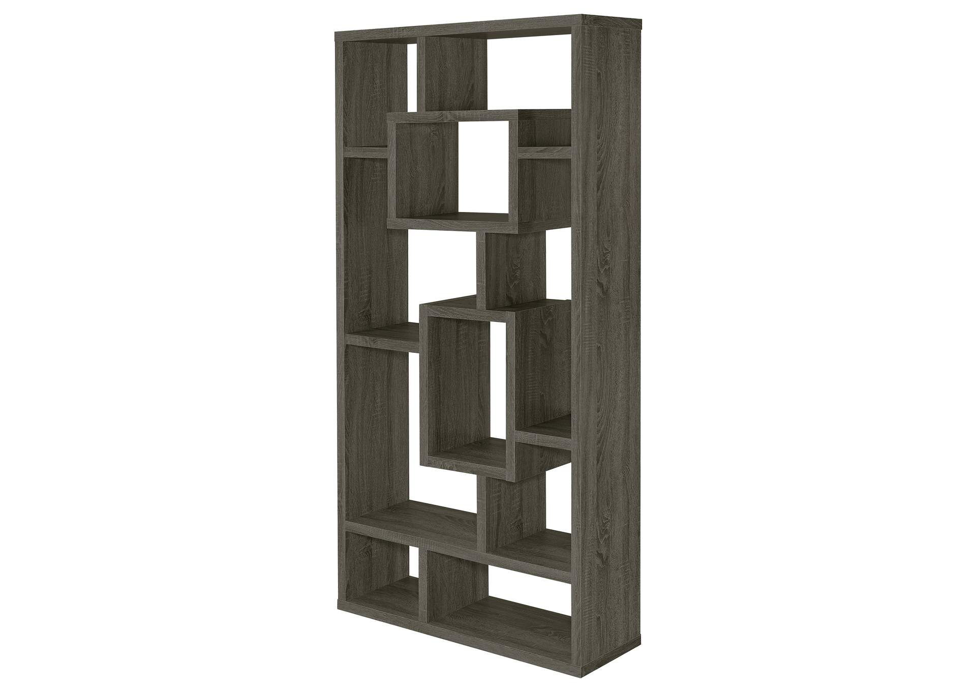 Howie 10-shelf Bookcase Weathered Grey