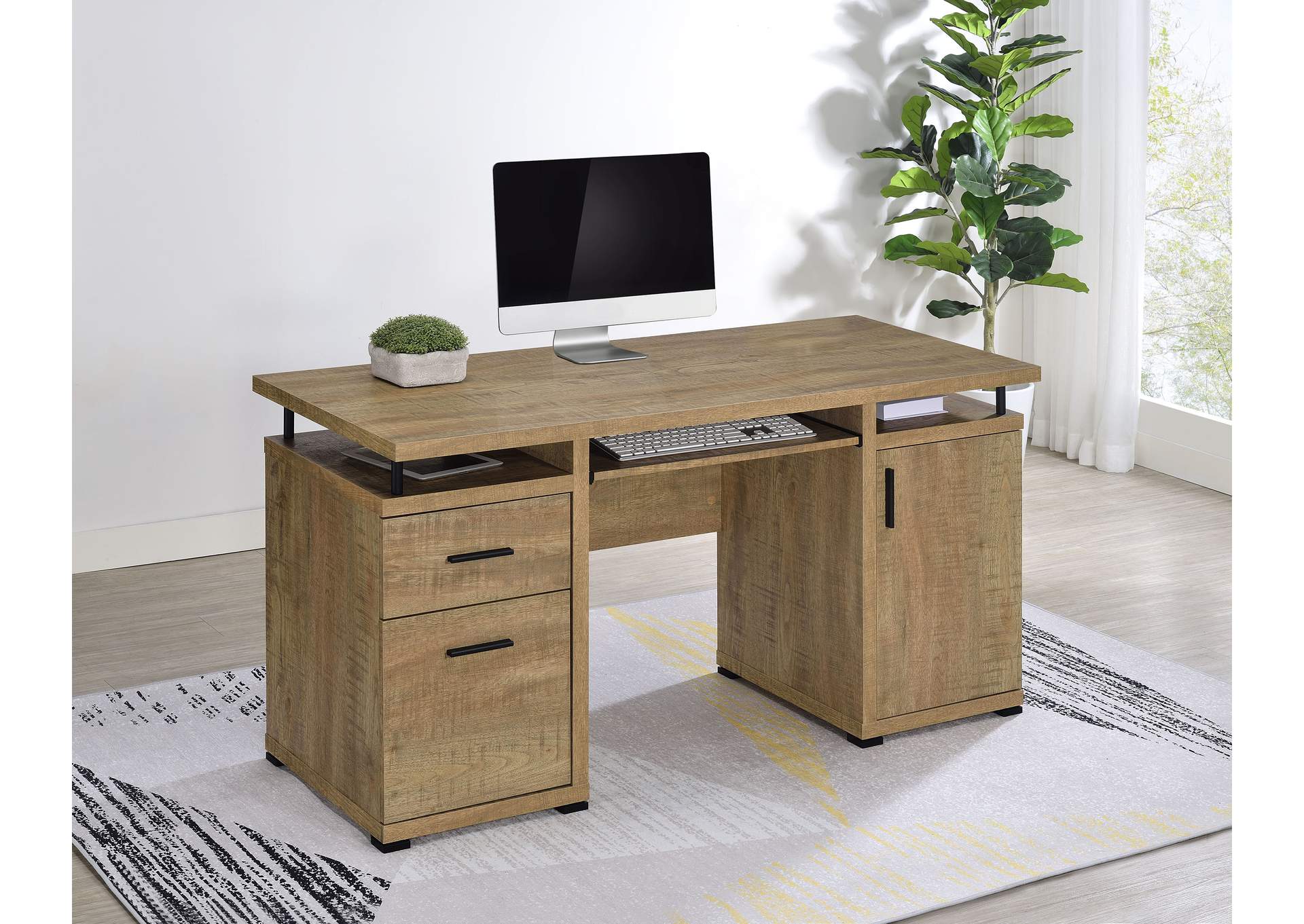 Tracy 55-inch 2-drawer Office Computer Desk Mango image 3