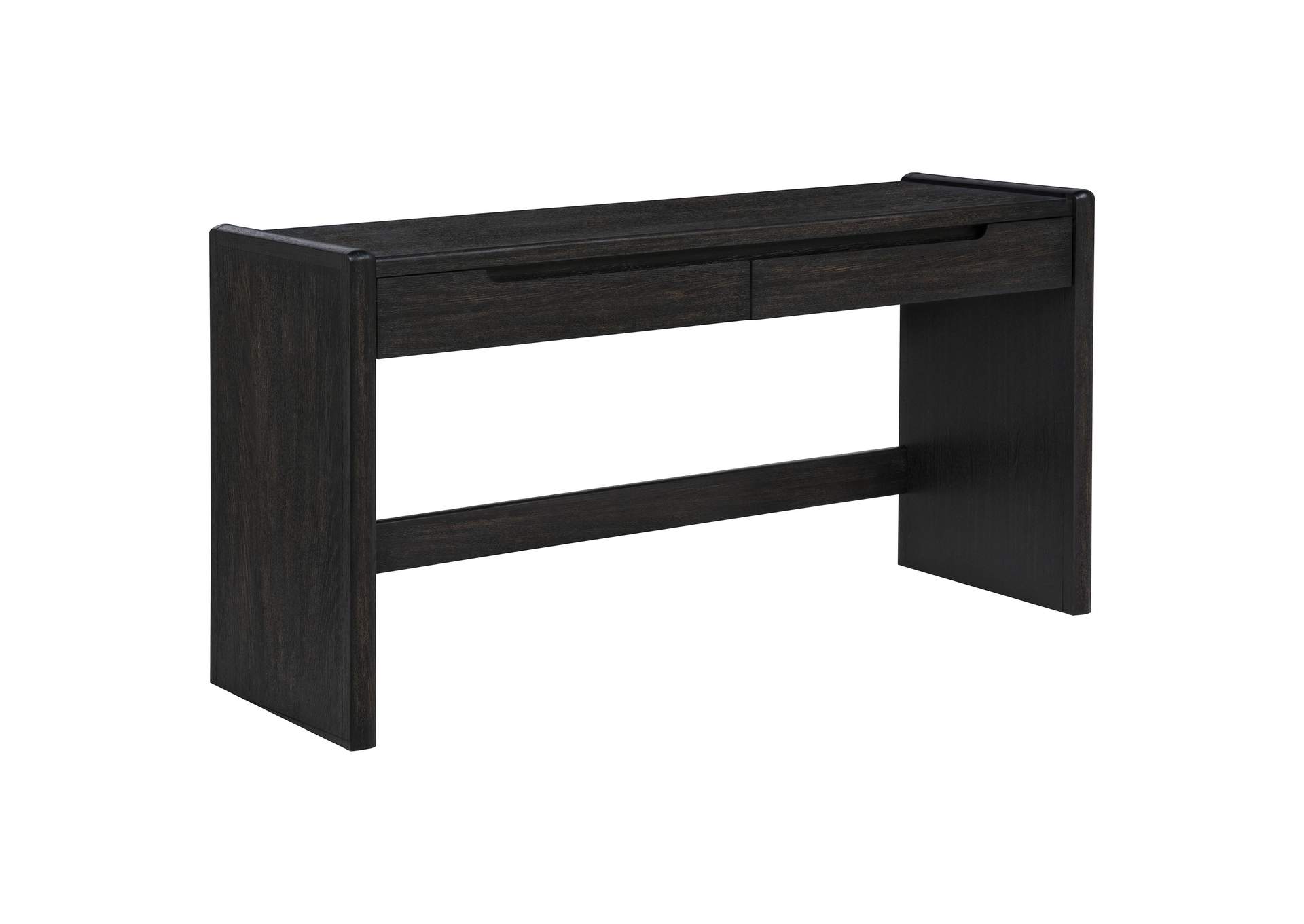 Leandro 2-drawer Home Office Writing Desk Burnished Black image 1