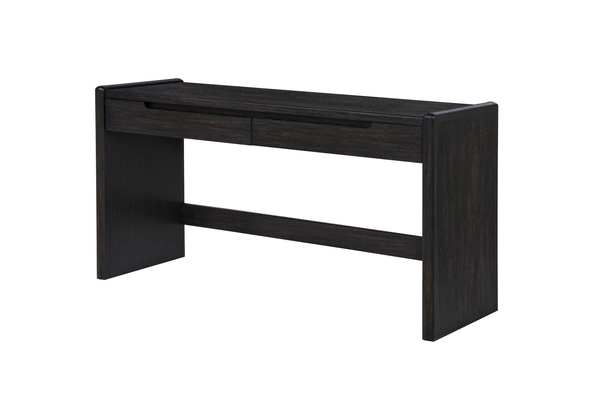 Leandro 2-drawer Home Office Writing Desk Burnished Black image 7
