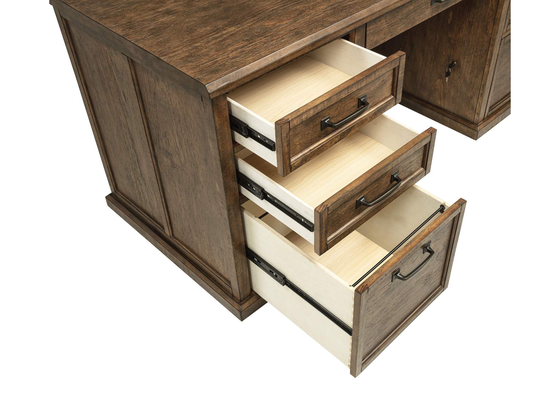 Altidore 68-inch 7-drawer Executive Home Office Desk Distressed Brown image 11