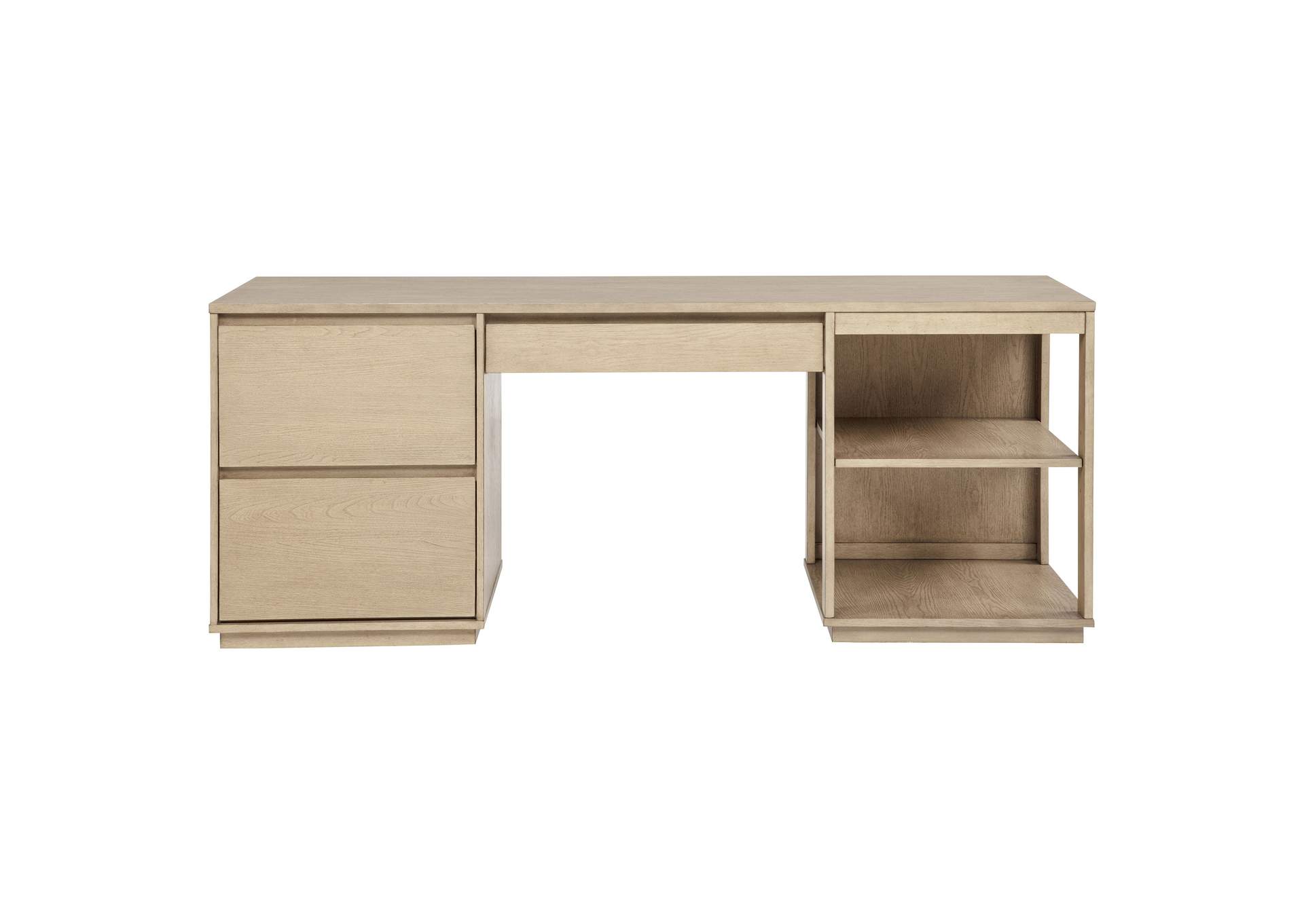 Harkes 75-inch 3-drawer Computer Desk with Adjustable Shelf Light Elm image 5