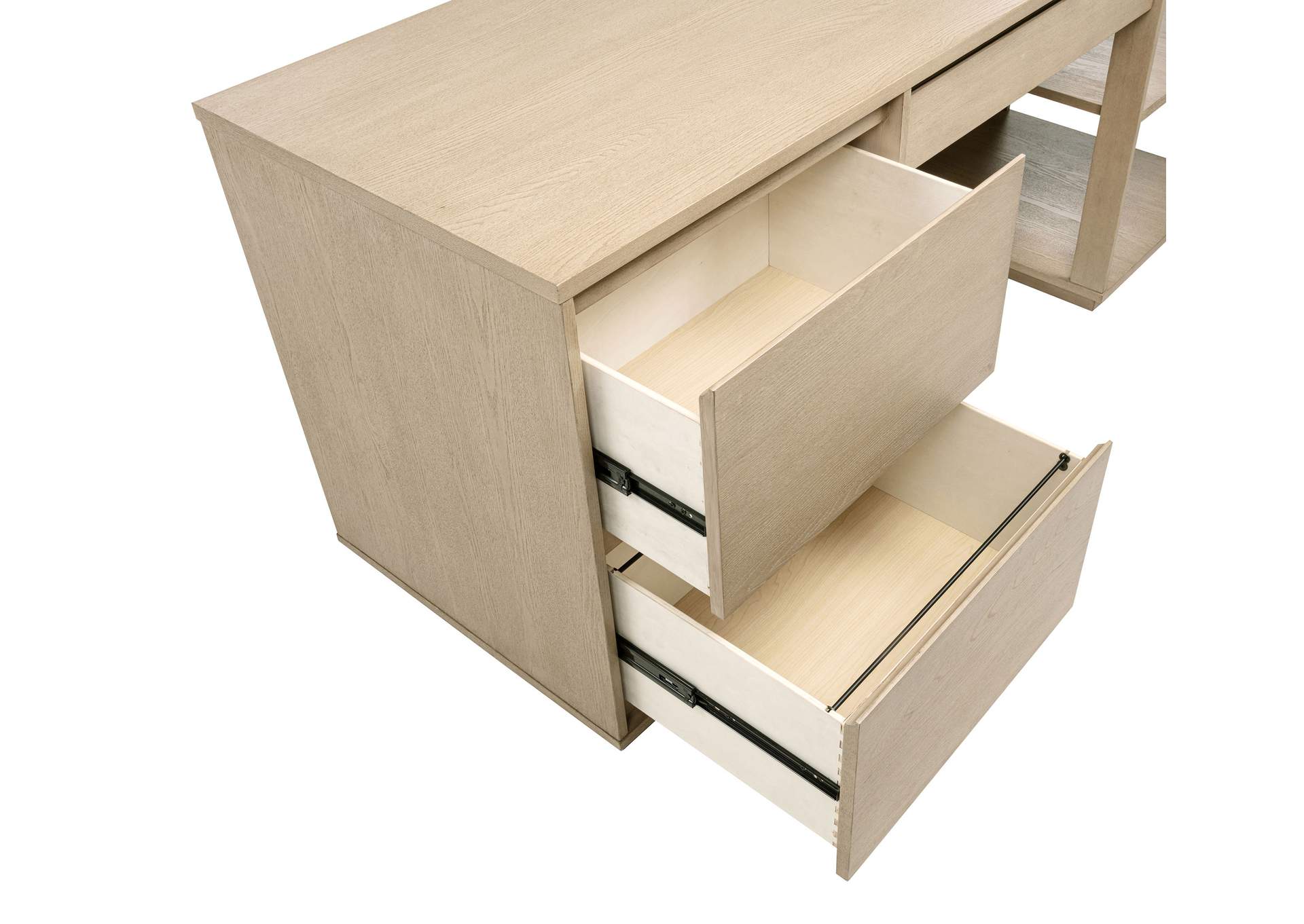Harkes 75-inch 3-drawer Computer Desk with Adjustable Shelf Light Elm image 10