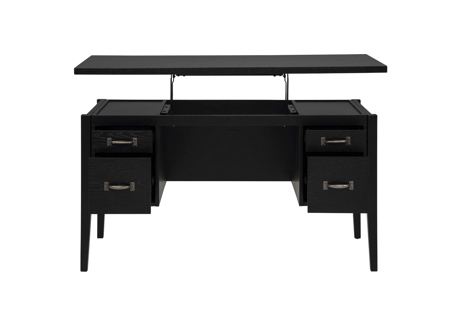 Graham 54-inch 4-drawer Double Pedestal Lift Top Computer Desk Black image 8