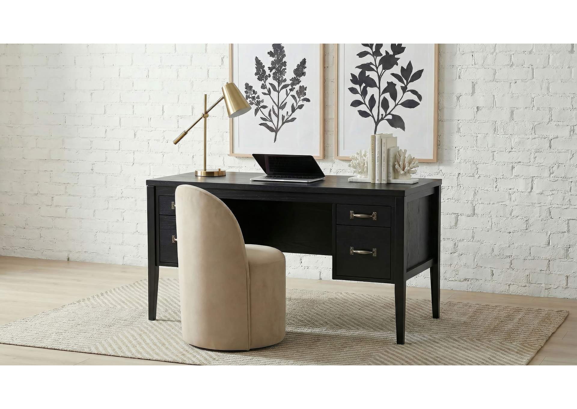 Graham 54-inch 4-drawer Double Pedestal Lift Top Computer Desk Black image 16