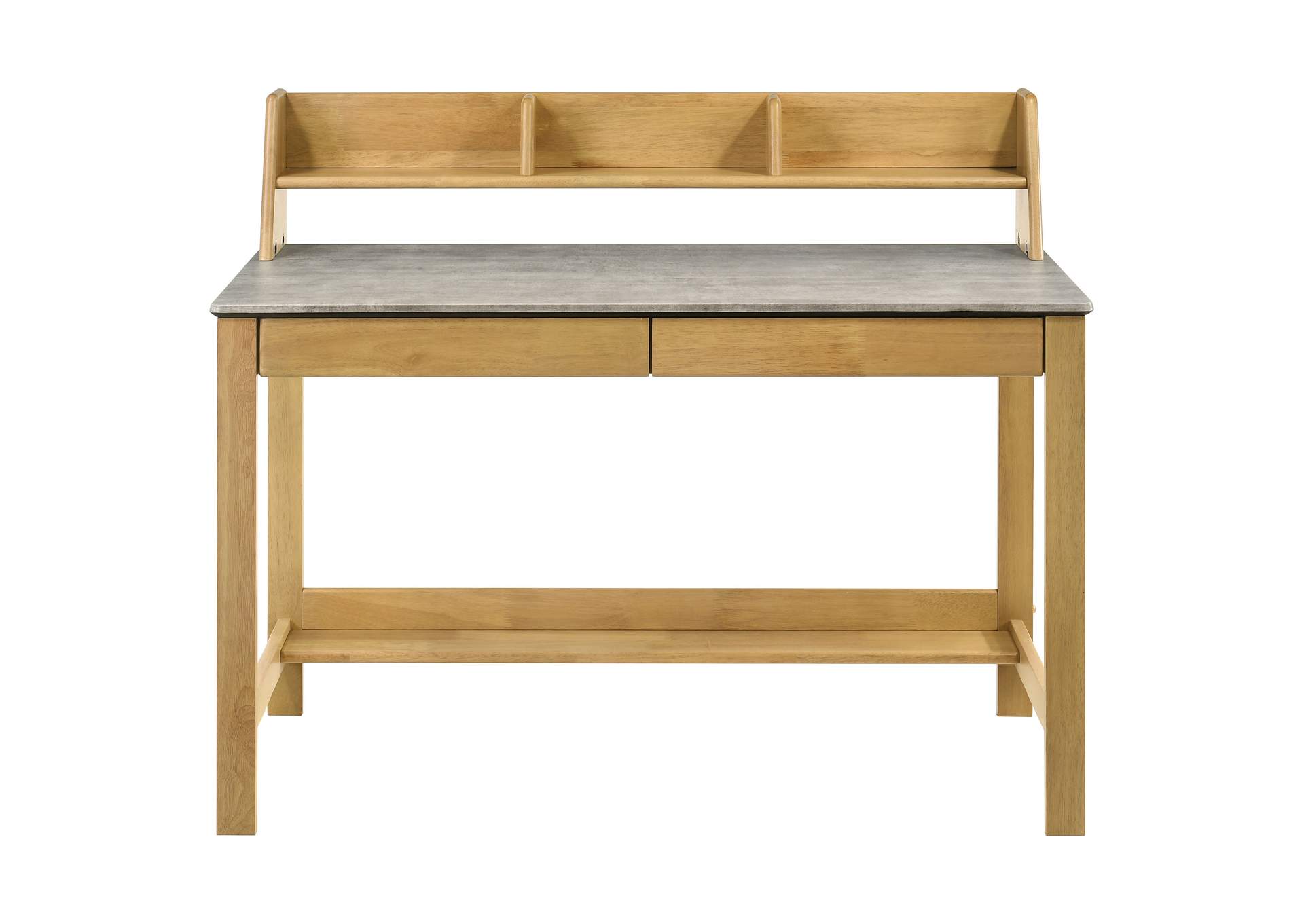 Besler 47-inch SmartTop Writing Desk with Shelf Cement and Natural image 5