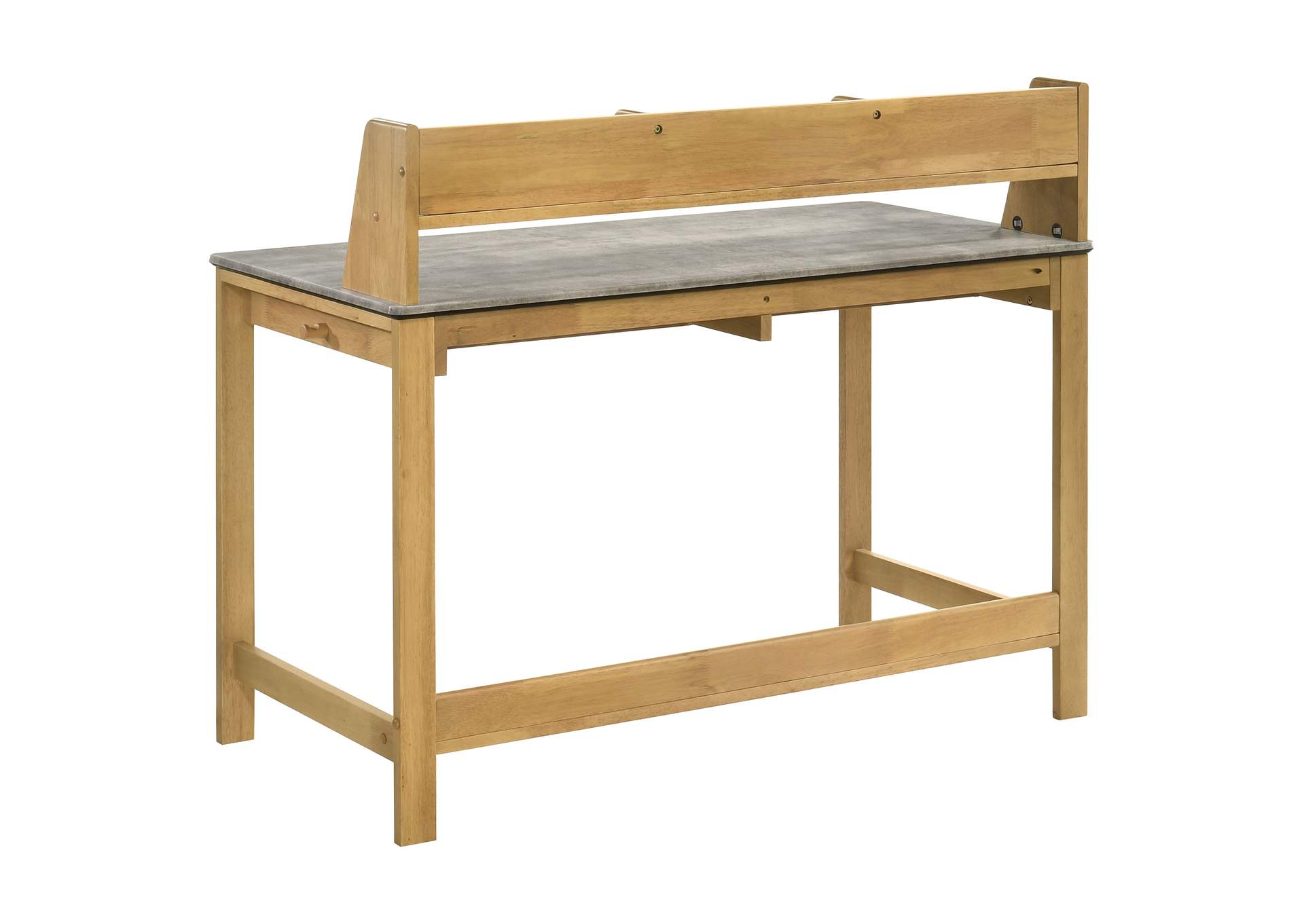 Besler 47-inch SmartTop Writing Desk with Shelf Cement and Natural image 7