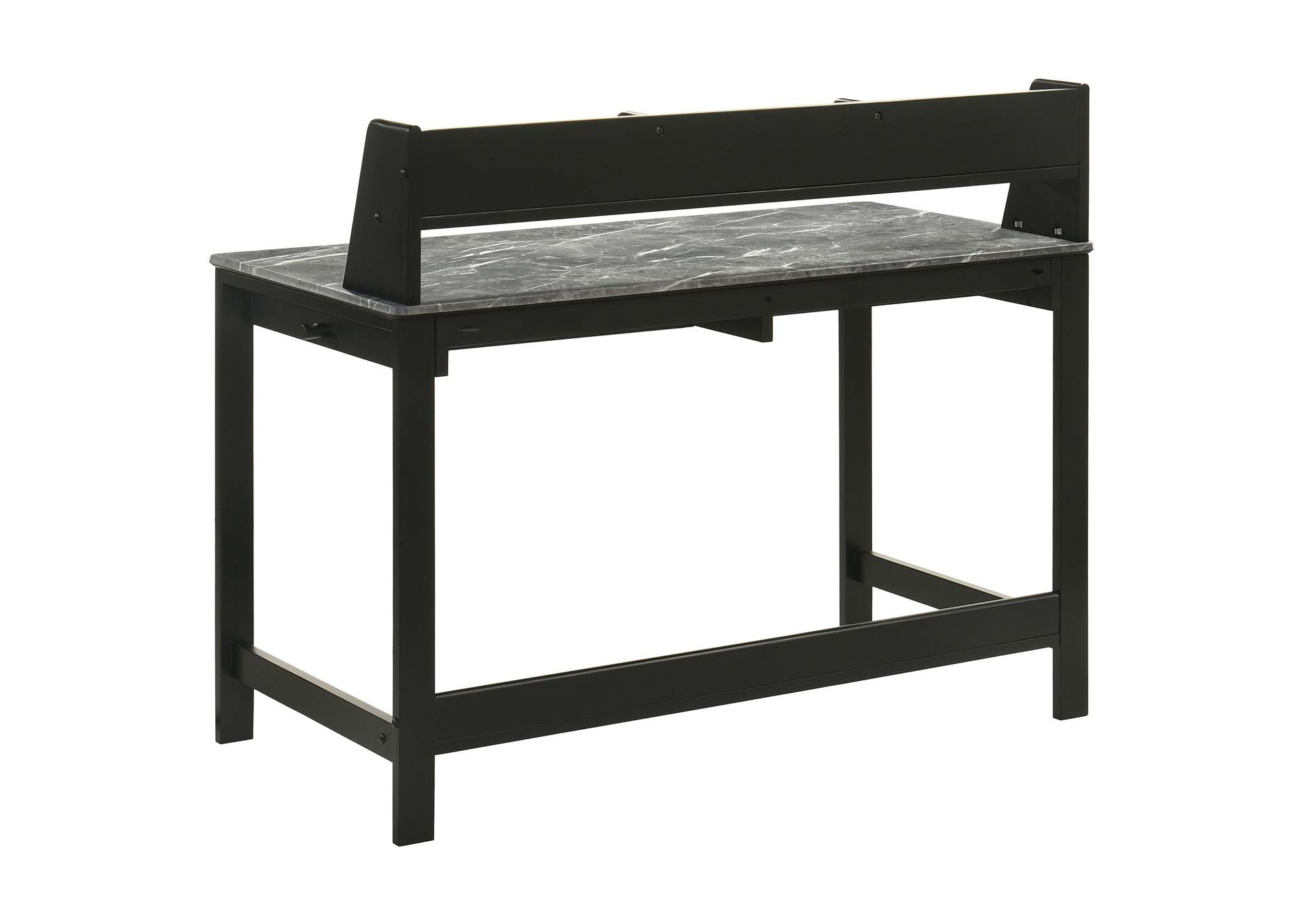 Besler 47-inch SmartTop Writing Desk with Shelf Grey Stone and Black image 7