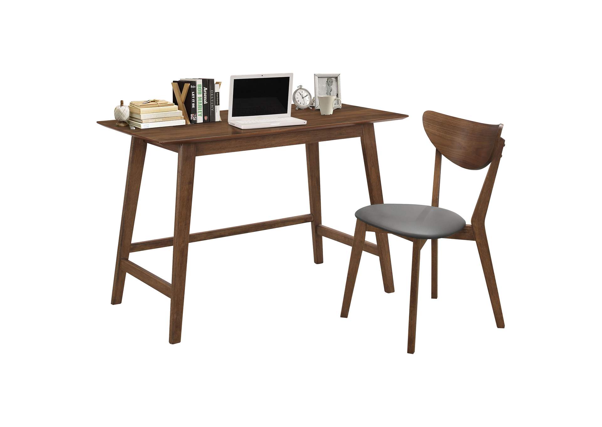 Karri 2-piece Home Office Computer Desk and Chair Set Walnut