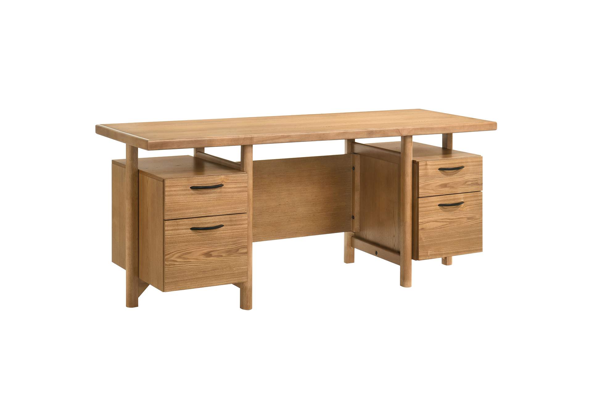 Roldan 69-inch 4-drawer Computer Desk with File Drawer Light Ash image 1