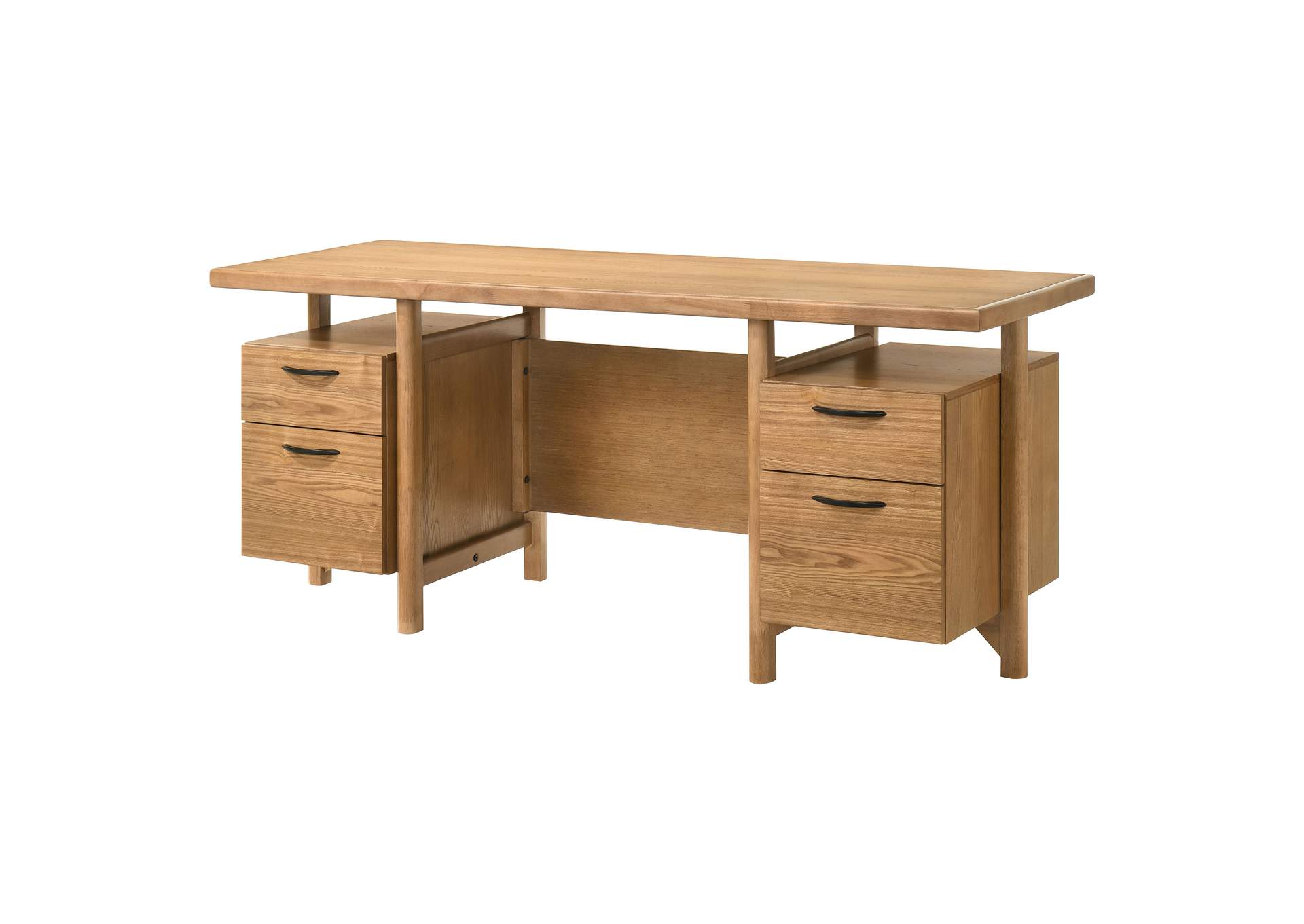 Roldan 69-inch 4-drawer Computer Desk with File Drawer Light Ash image 7