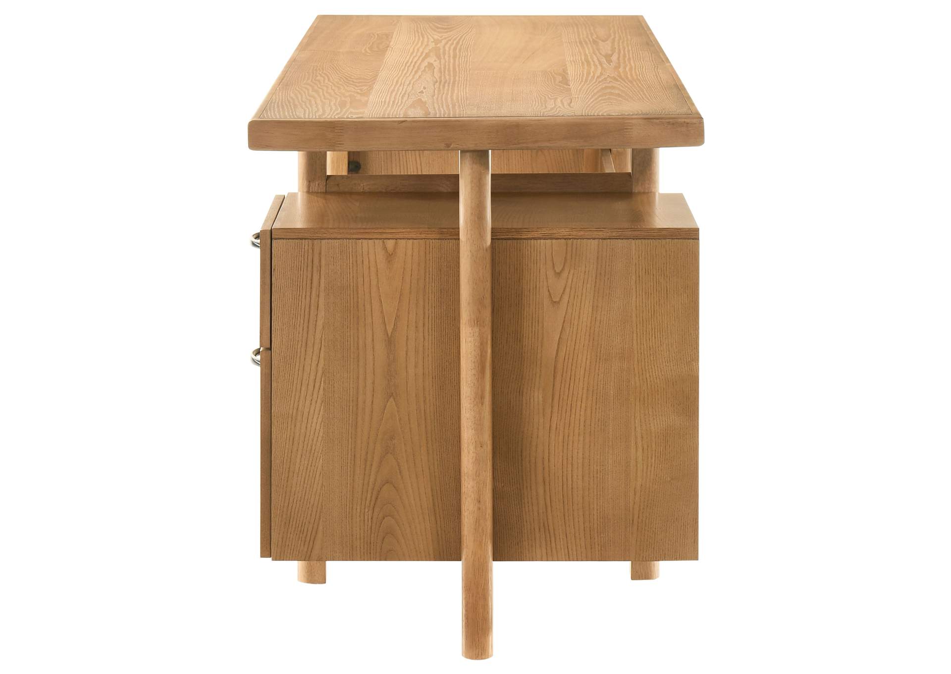 Roldan 69-inch 4-drawer Computer Desk with File Drawer Light Ash image 8