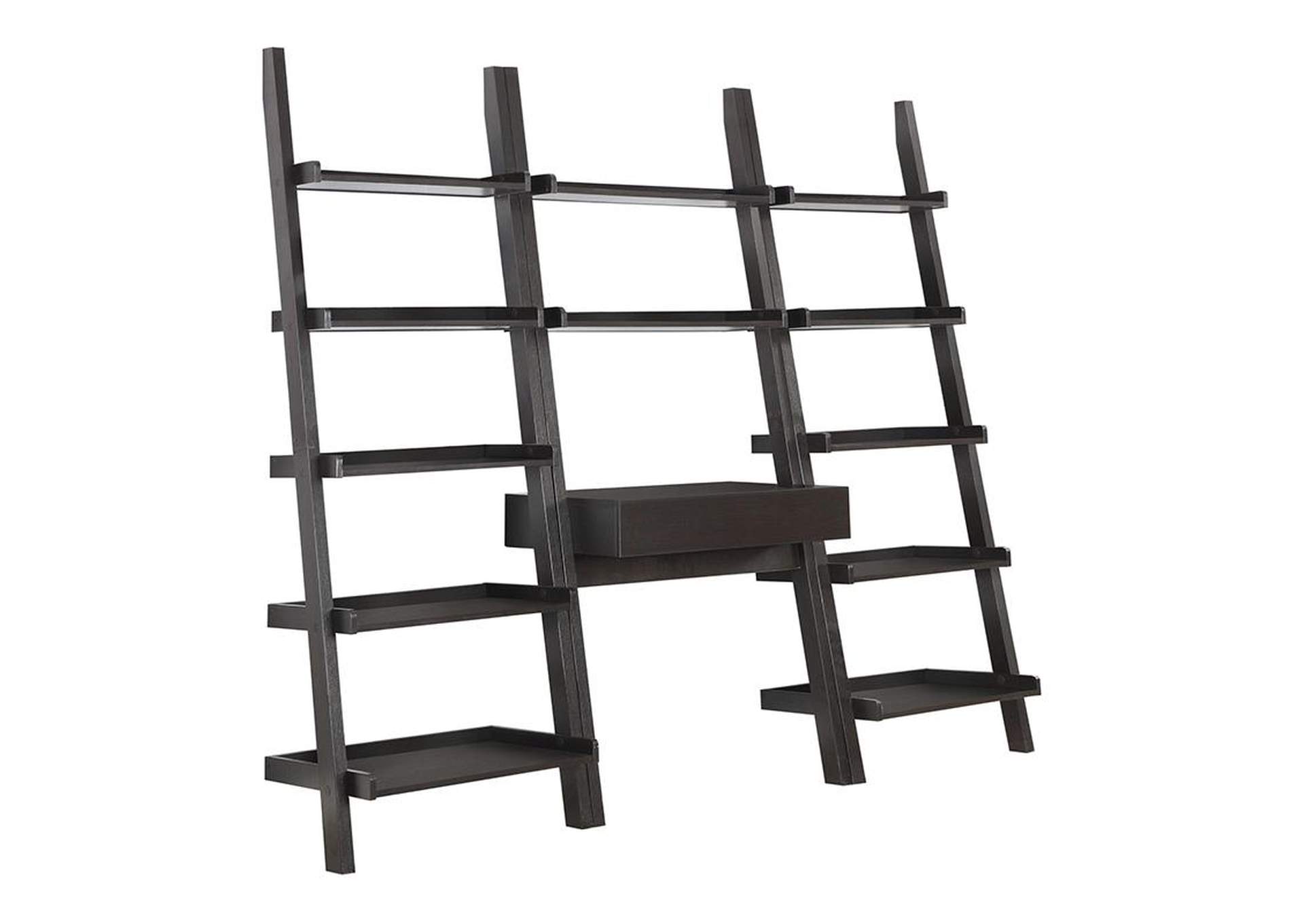 Bower 3-piece 1-drawer Ladder Desk Set Cappuccino image 3