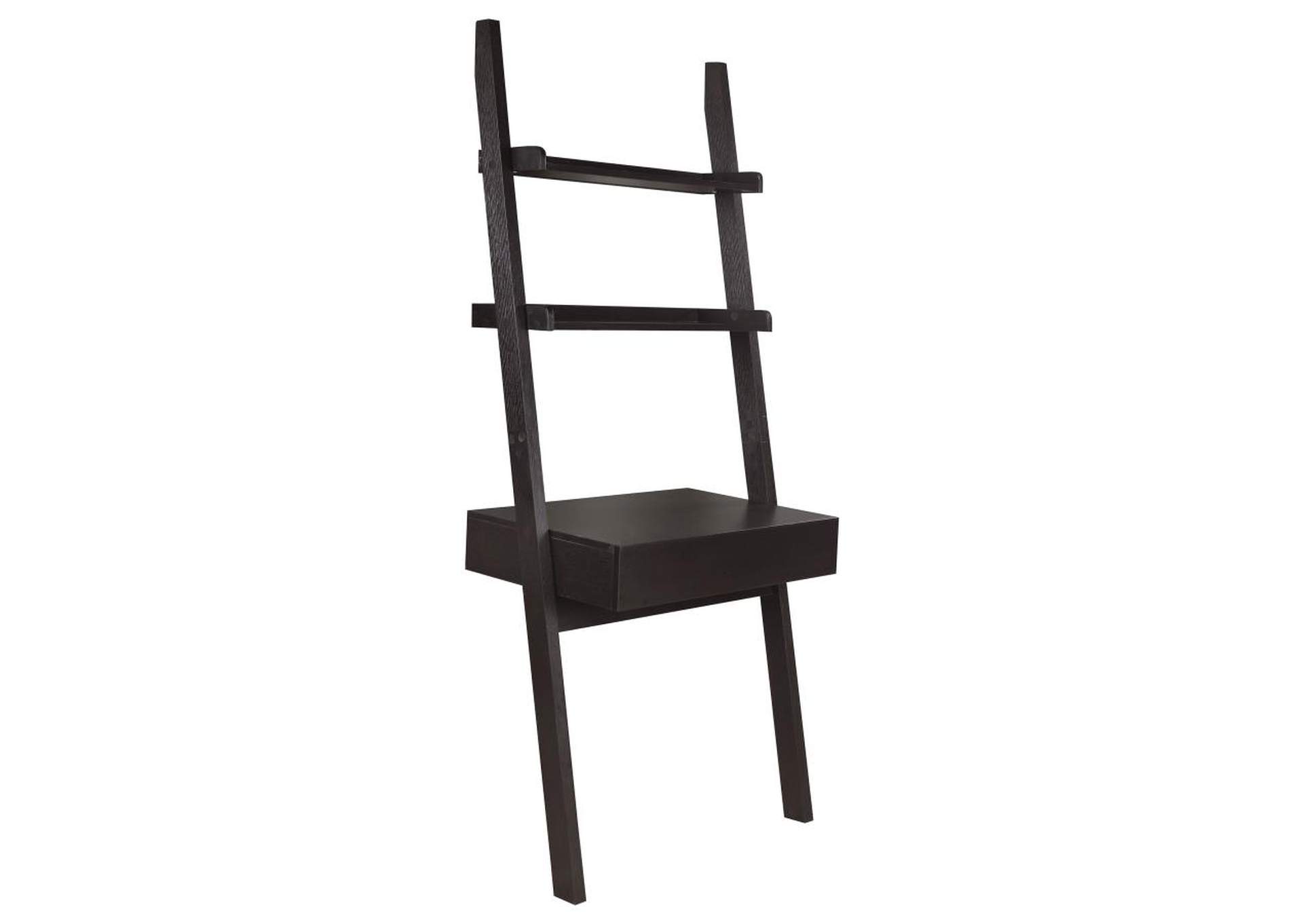 Bower 3-piece 1-drawer Ladder Desk Set Cappuccino image 4