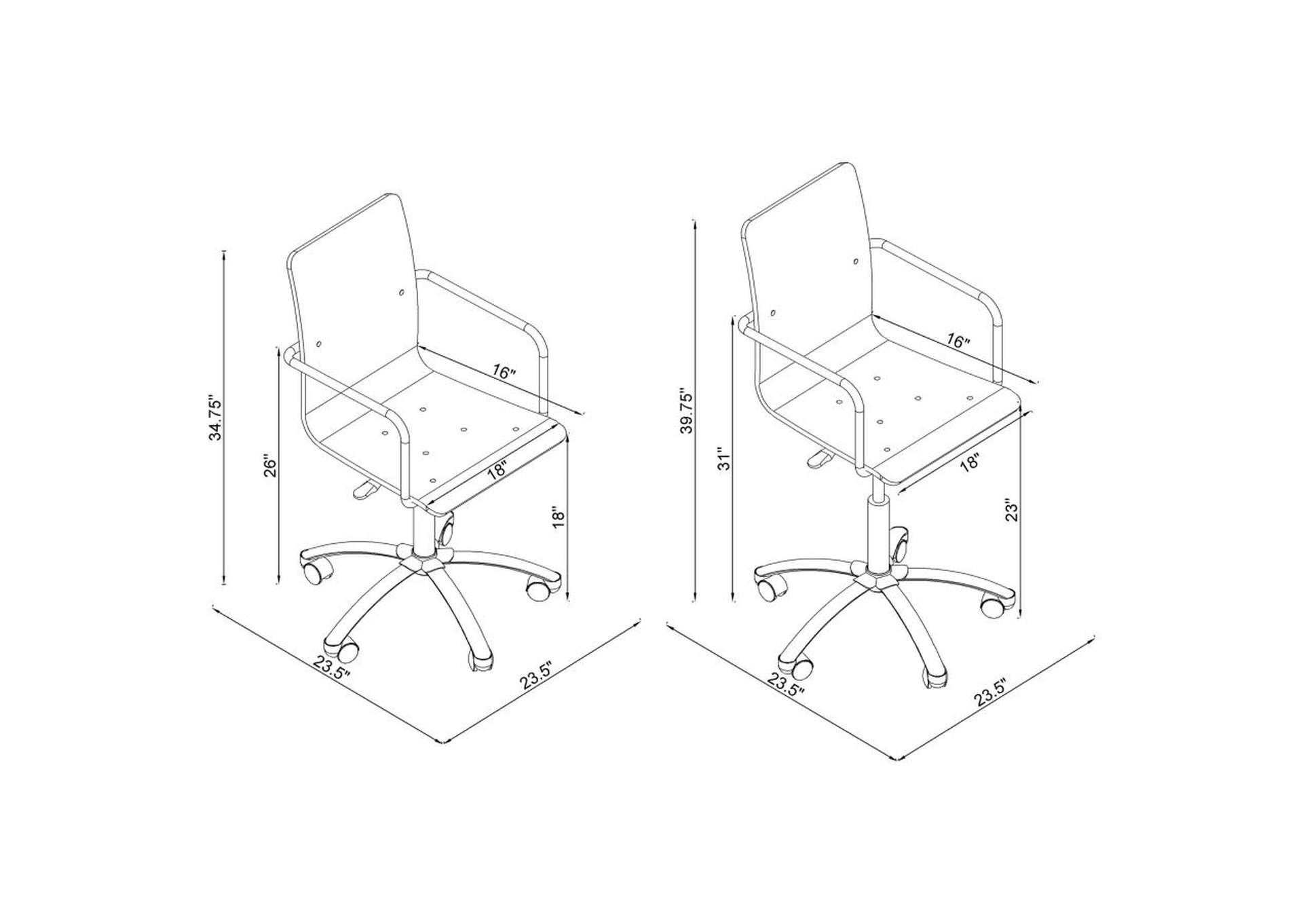 Amaturo Office Chair with Casters Clear and Chrome