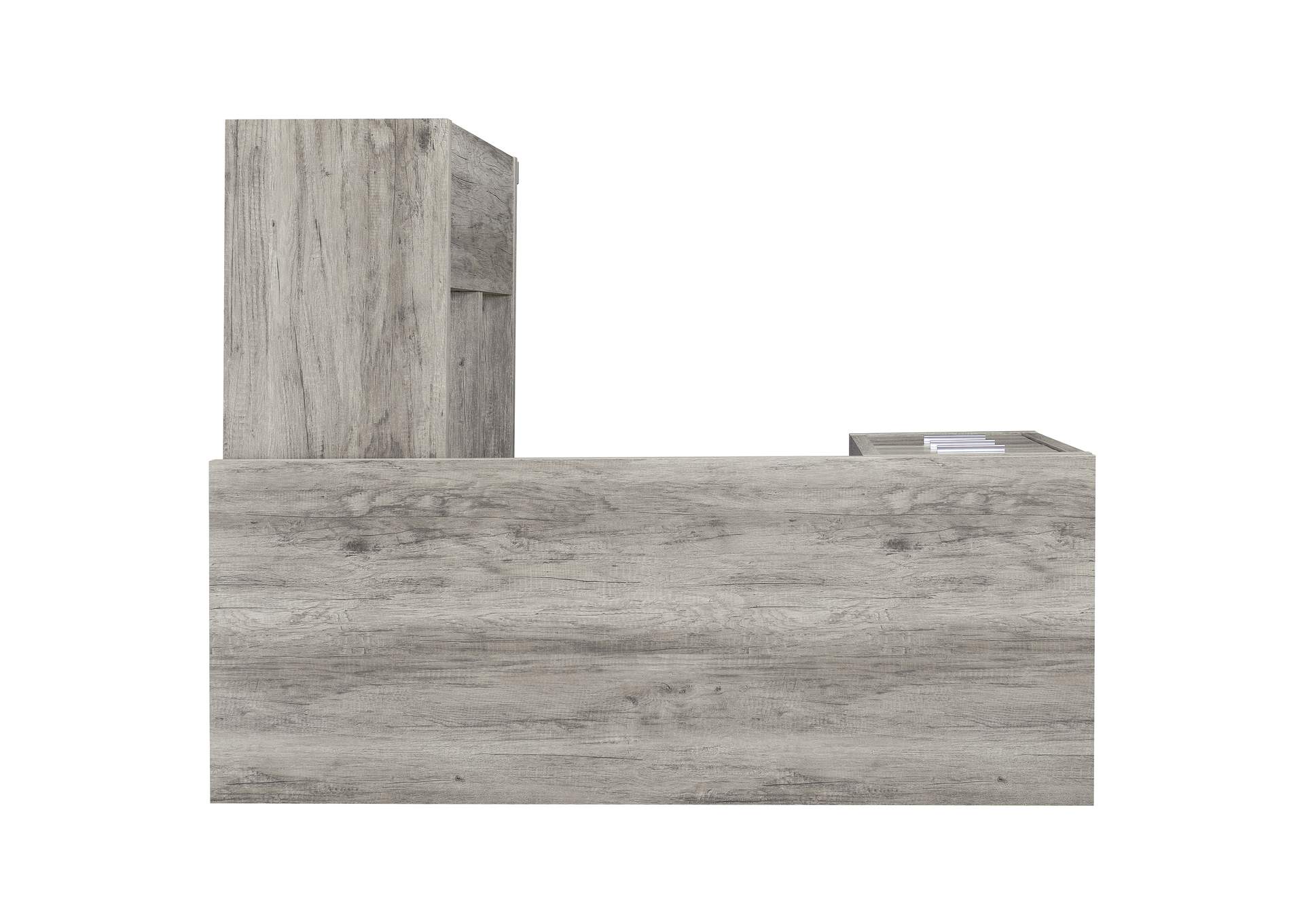 Yvette L-shape Office Desk Grey Driftwood