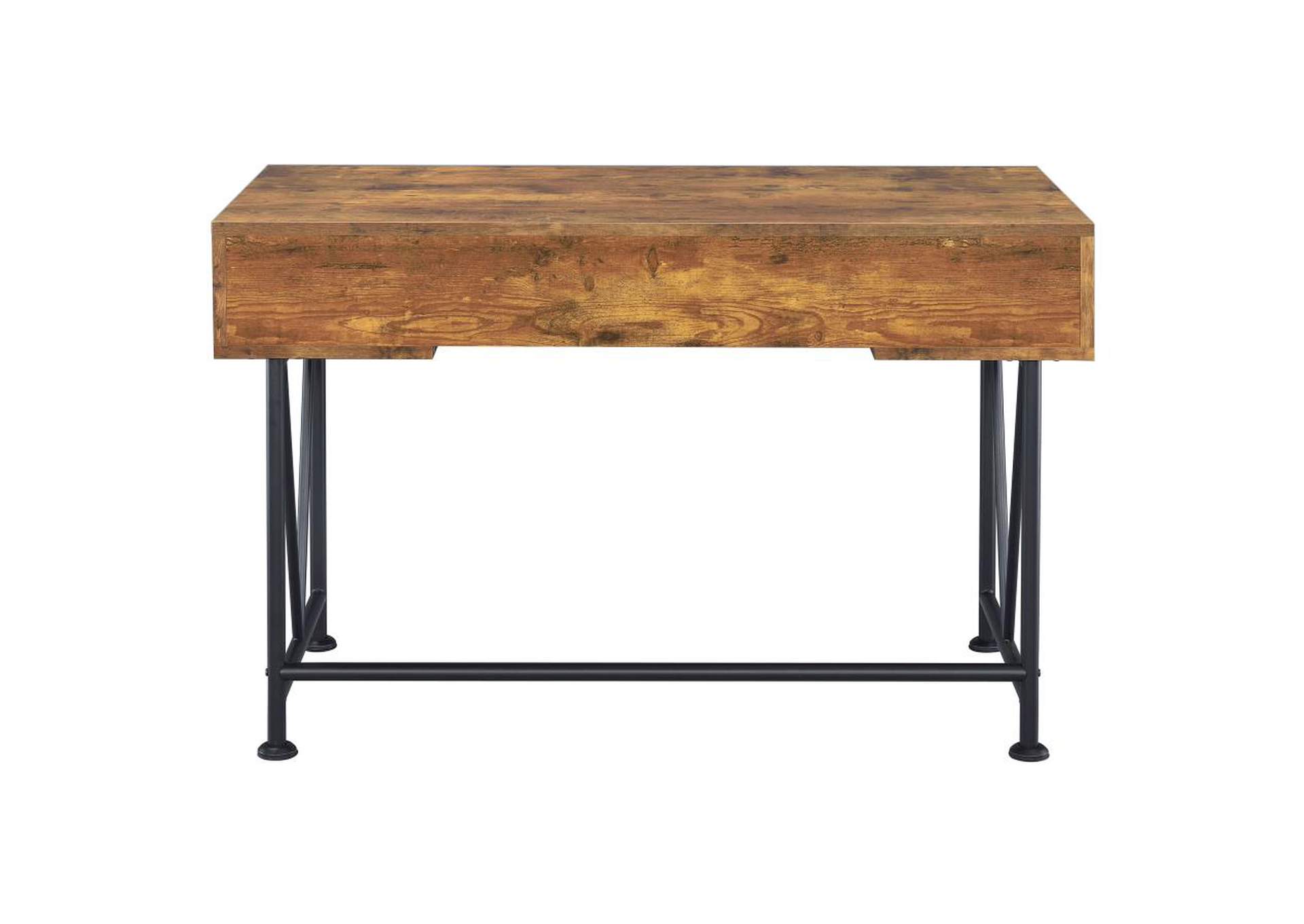 Analiese 2-piece 3-drawer Writing Desk Set Antique Nutmeg and Black image 8