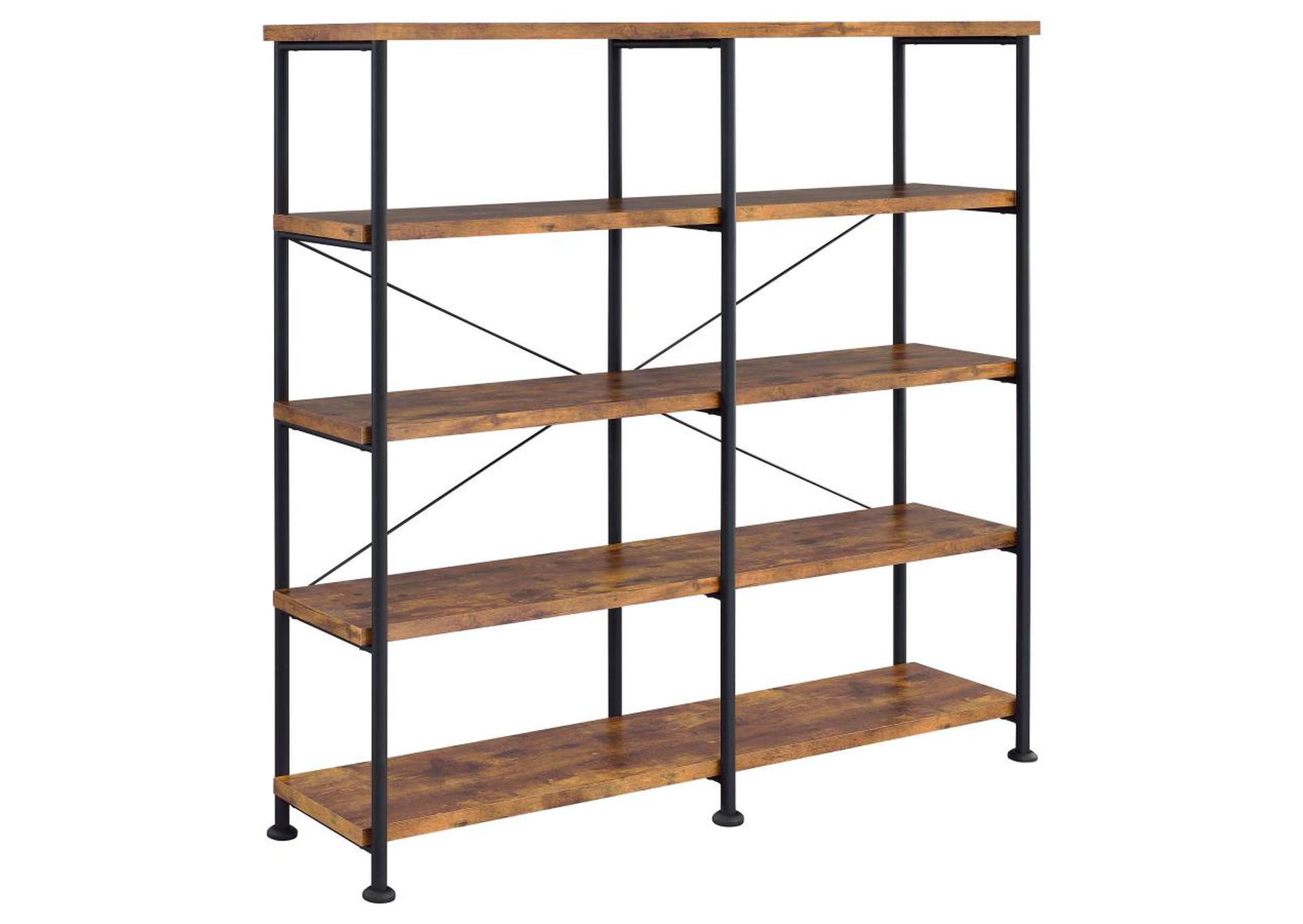Analiese 4shelf Open Bookcase Antique Nutmeg