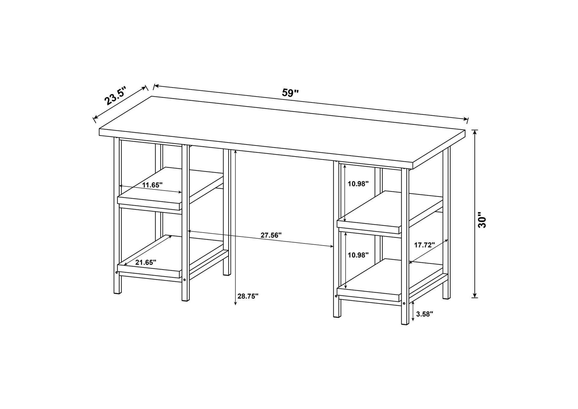 Kemper 4-shelf Writing Desk Salvaged Cabin