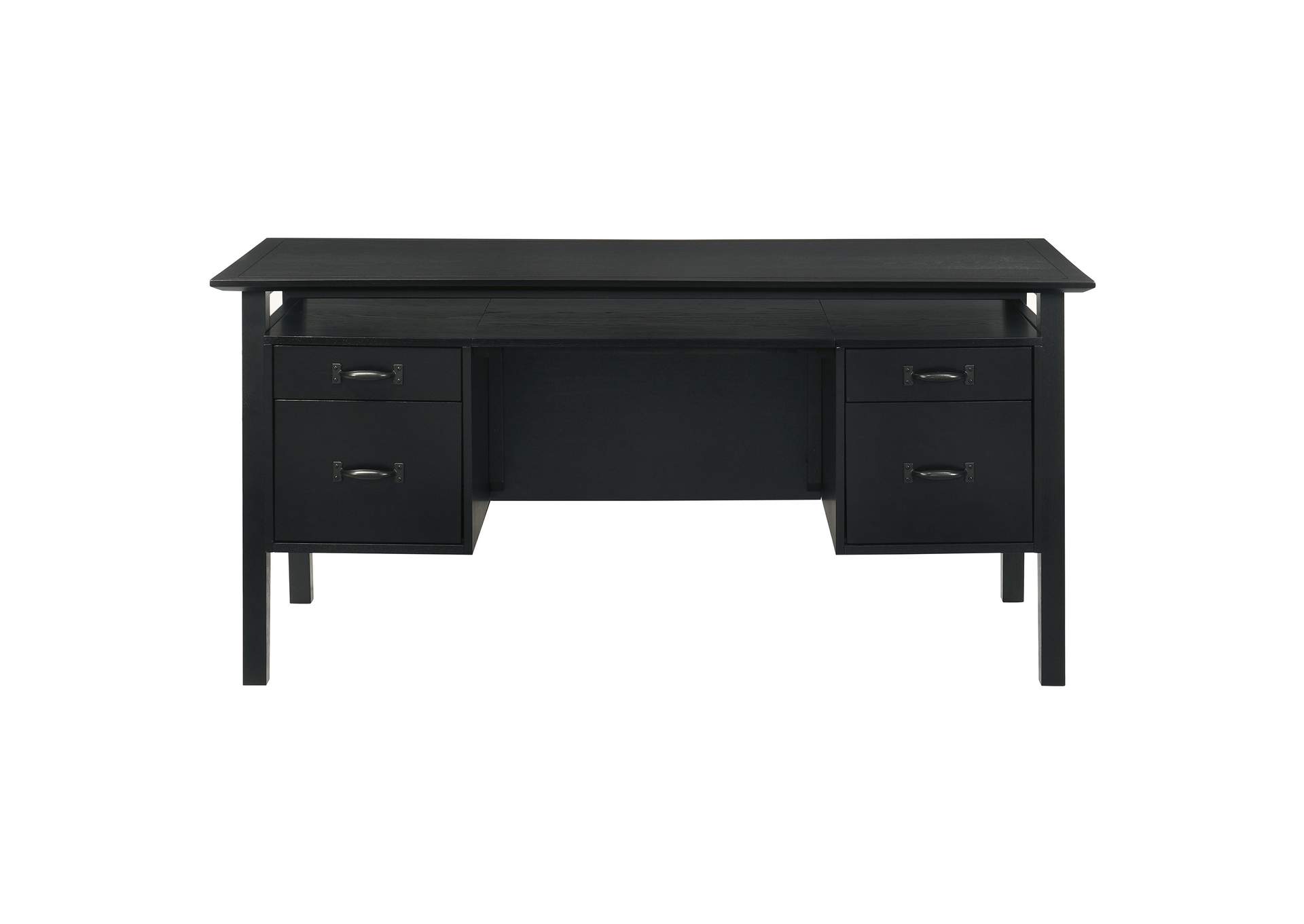 Goodson 64-inch 4-Drawer Double Pedestal Computer Desk Black image 6