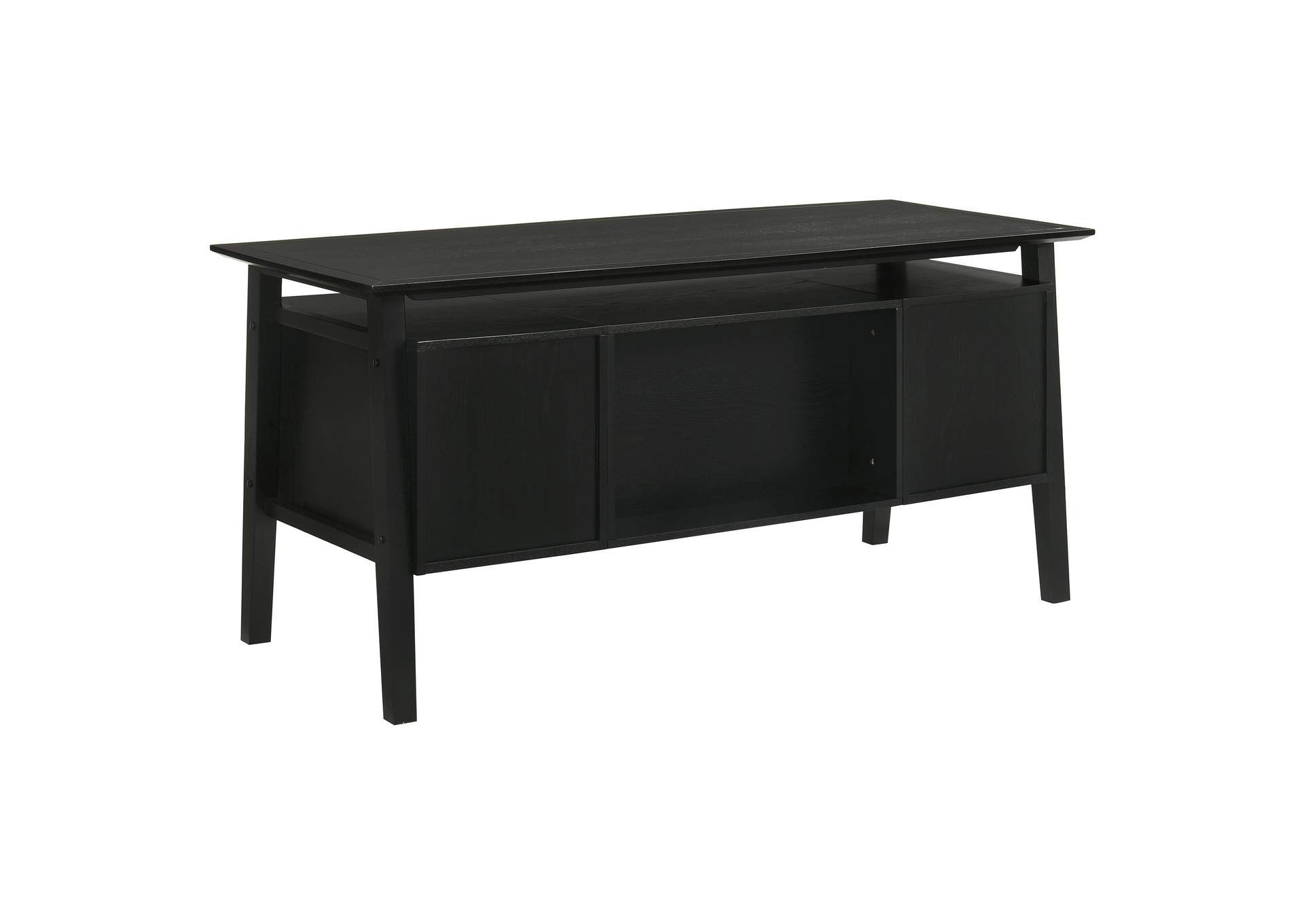 Goodson 64-inch 4-Drawer Double Pedestal Computer Desk Black image 9