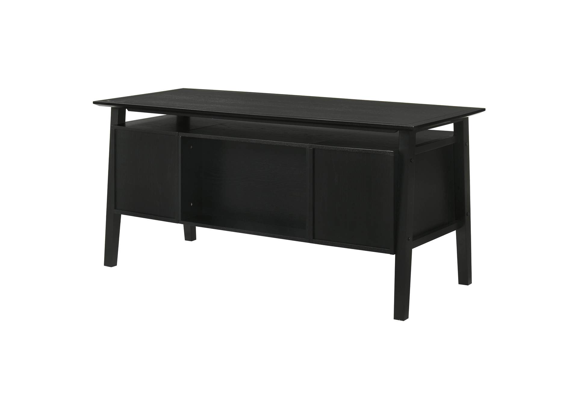 Goodson 64-inch 4-Drawer Double Pedestal Computer Desk Black image 11